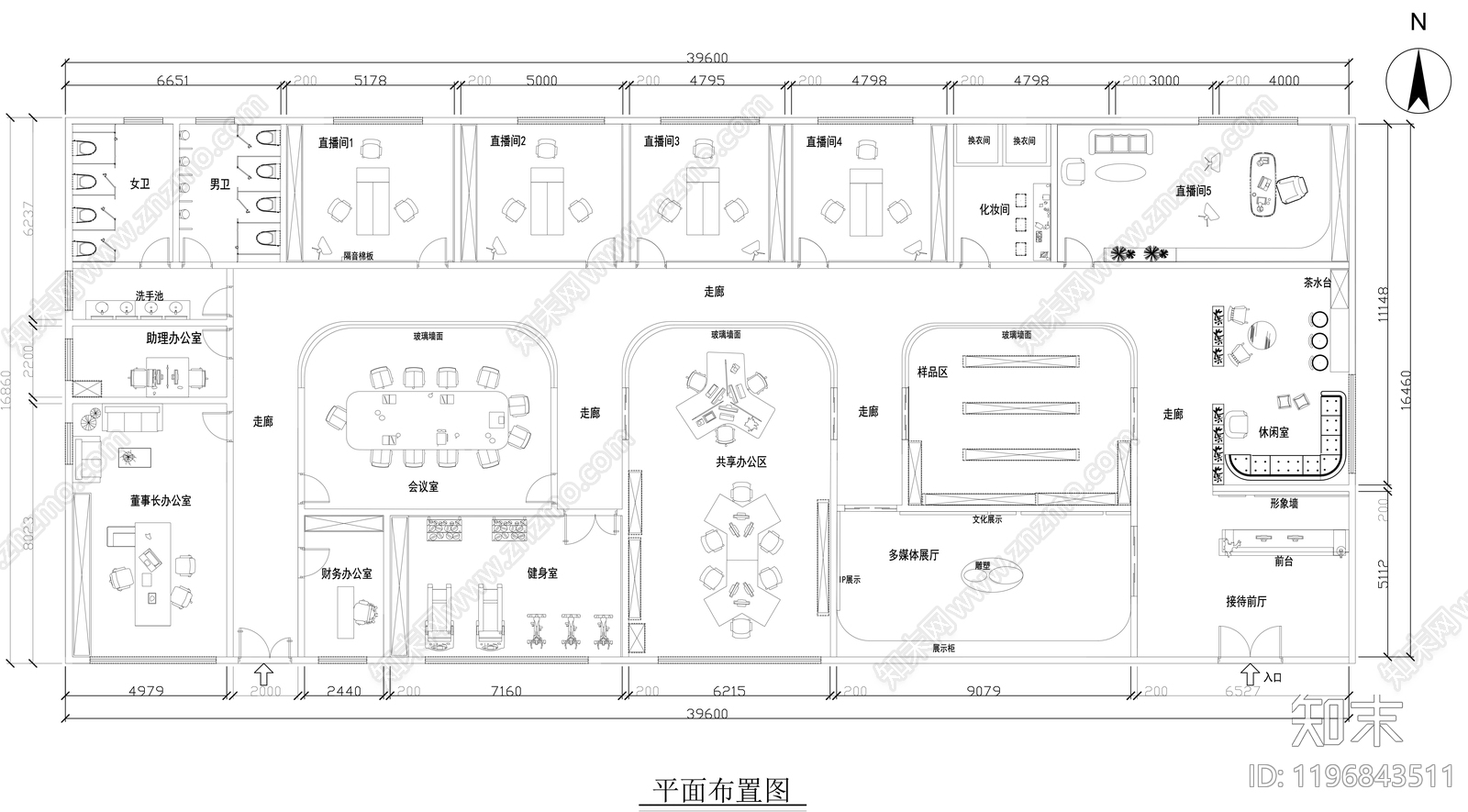 现代整体办公空间施工图下载【ID:1196843511】