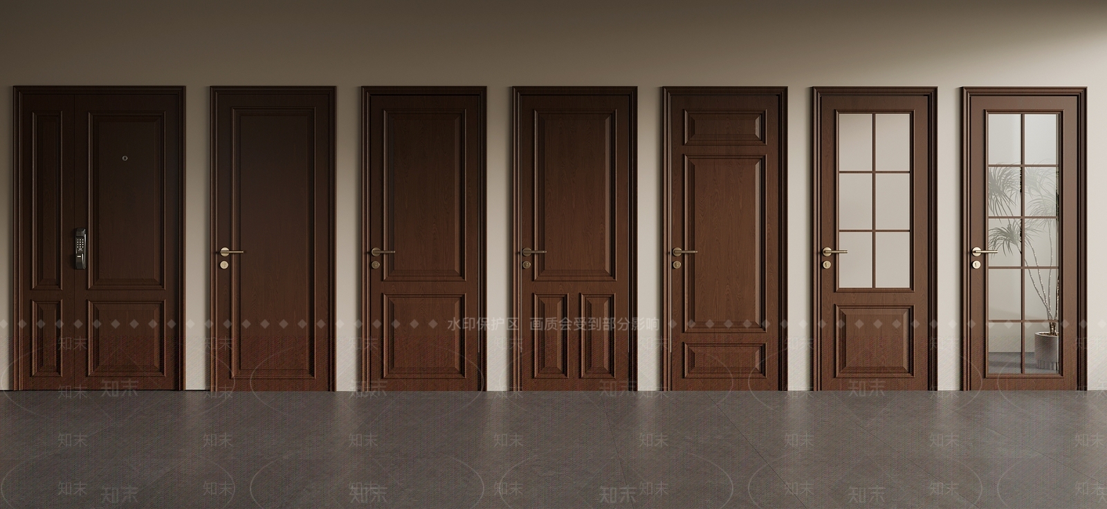 新中式单开门3D模型下载【ID:1196844628】