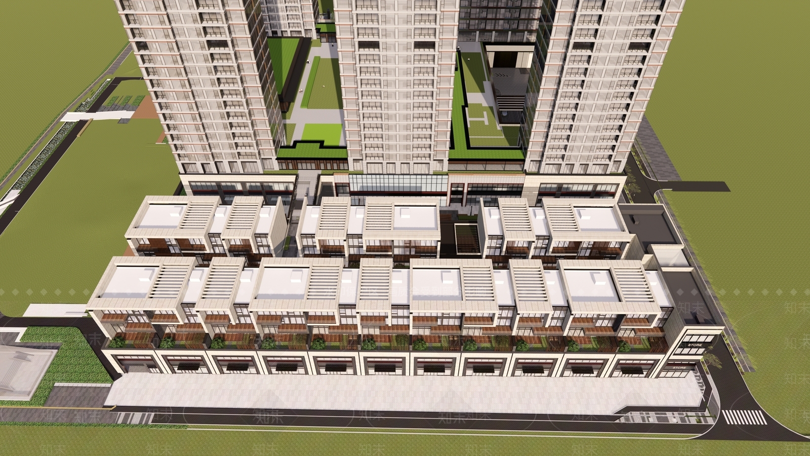 现代简约小区建筑SU模型下载【ID:1196847924】