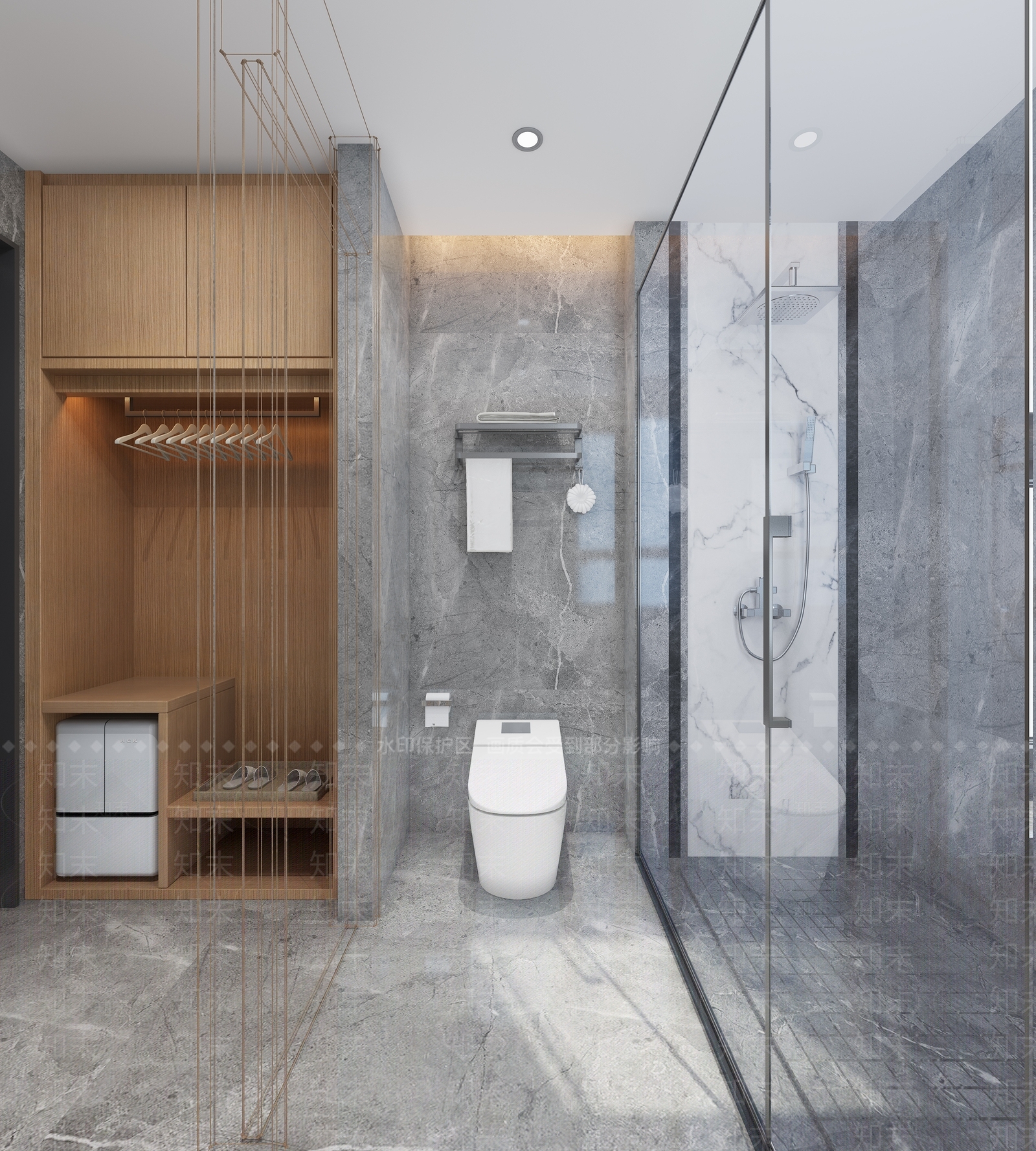 现代新中式酒店卫生间3D模型下载【ID:1196846740】