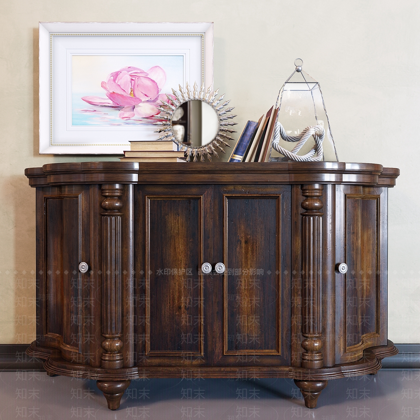 美式欧式玄关柜3D模型下载【ID:1196846788】