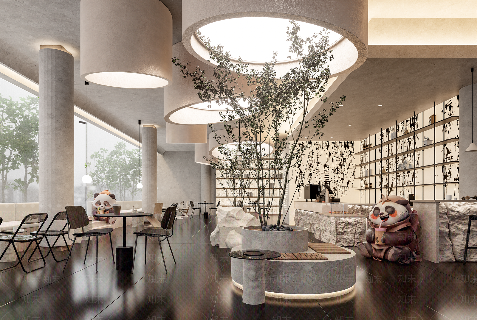 极简侘寂甜品面包店SU模型下载【ID:1196848812】