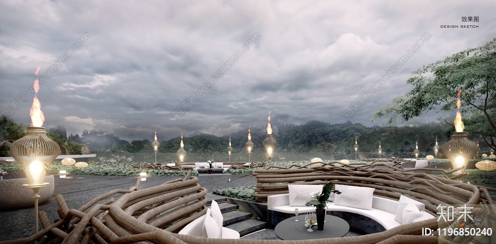 新中式现代酒店景观下载【ID:1196850240】