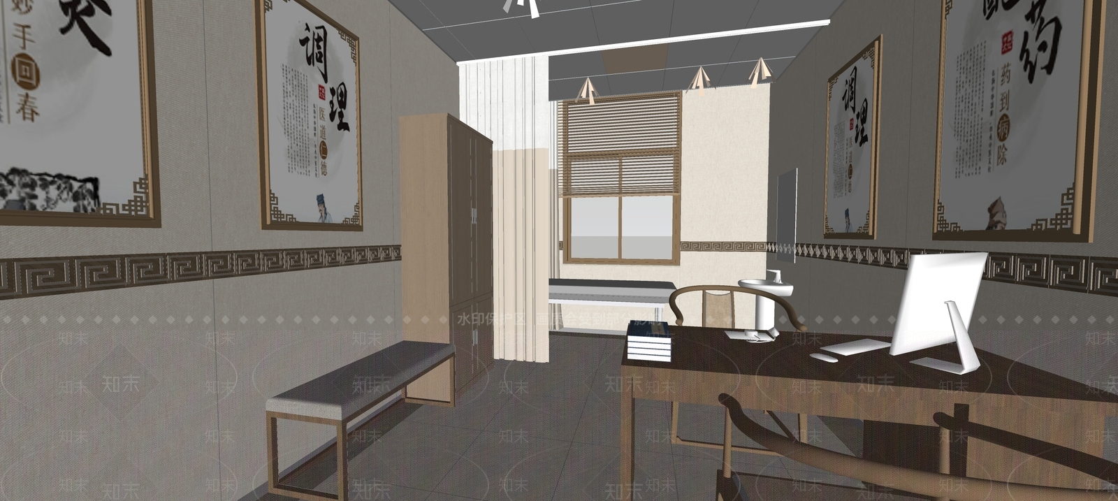 中式医院SU模型下载【ID:1196849602】