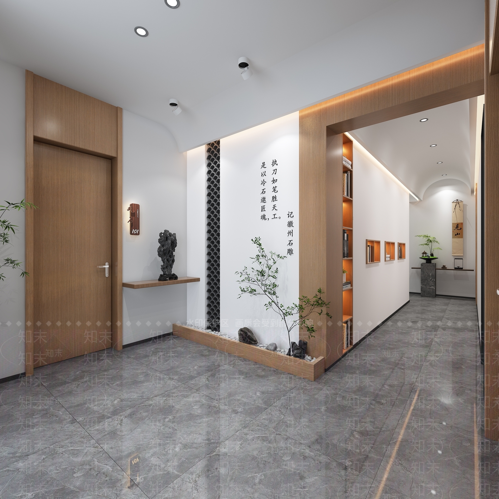 现代新中式民宿3D模型下载【ID:1196850102】