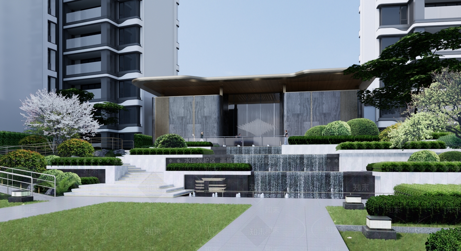 现代售楼处建筑SU模型下载【ID:1196851269】