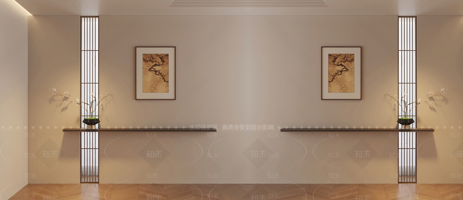 新中式玄关柜SU模型下载【ID:1196855513】