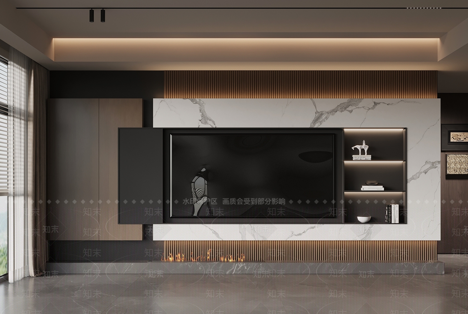 现代意式电视柜SU模型下载【ID:1196856824】