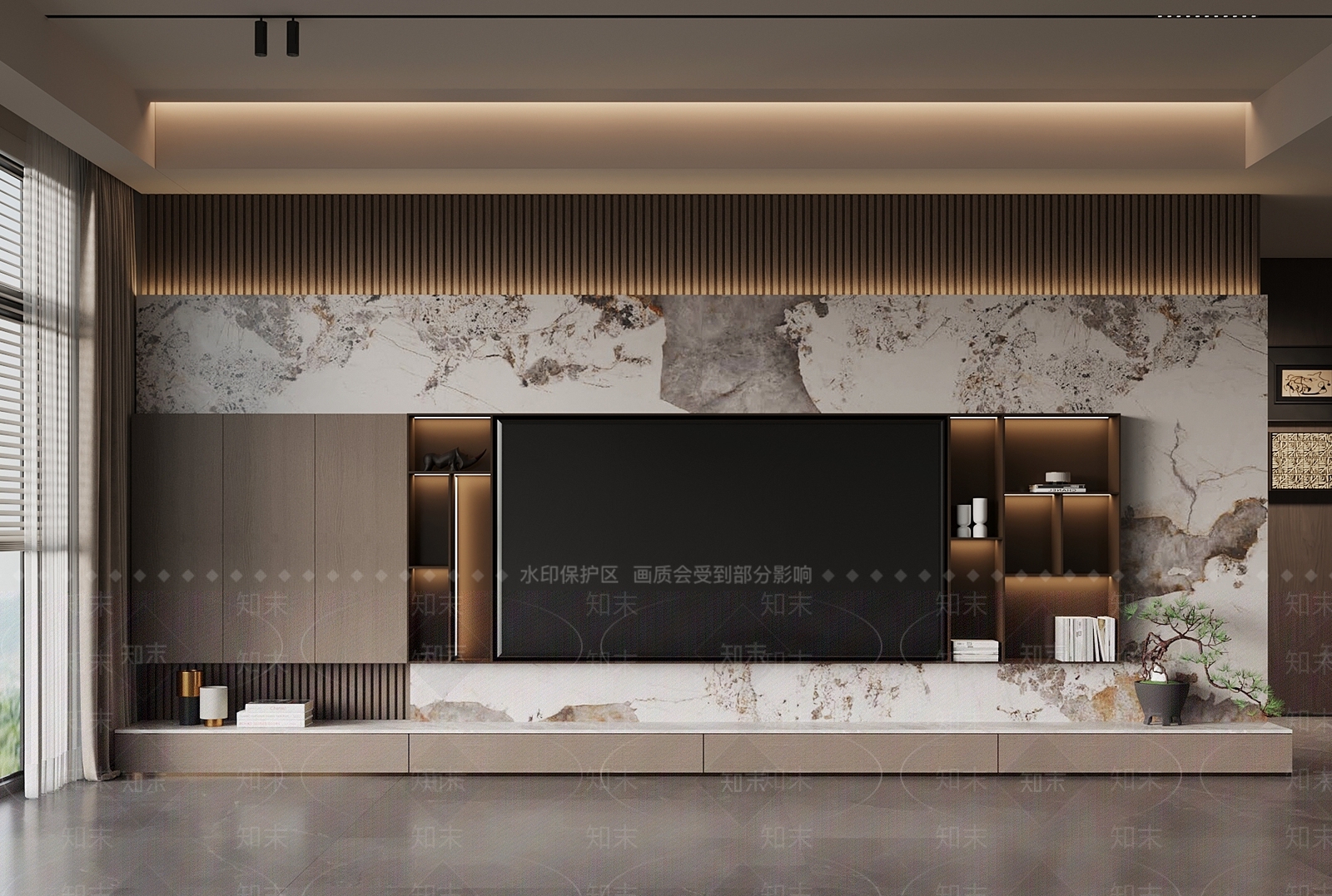 现代意式电视柜SU模型下载【ID:1196857637】