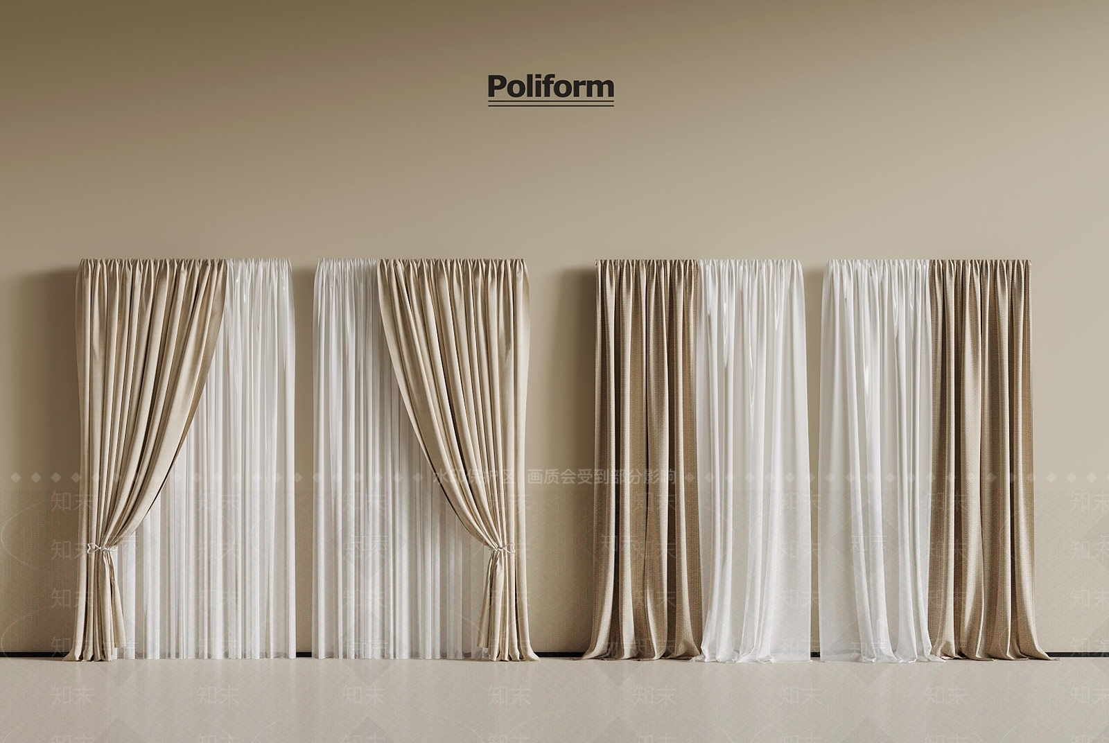 现代通用窗帘3D模型下载【ID:1196860095】
