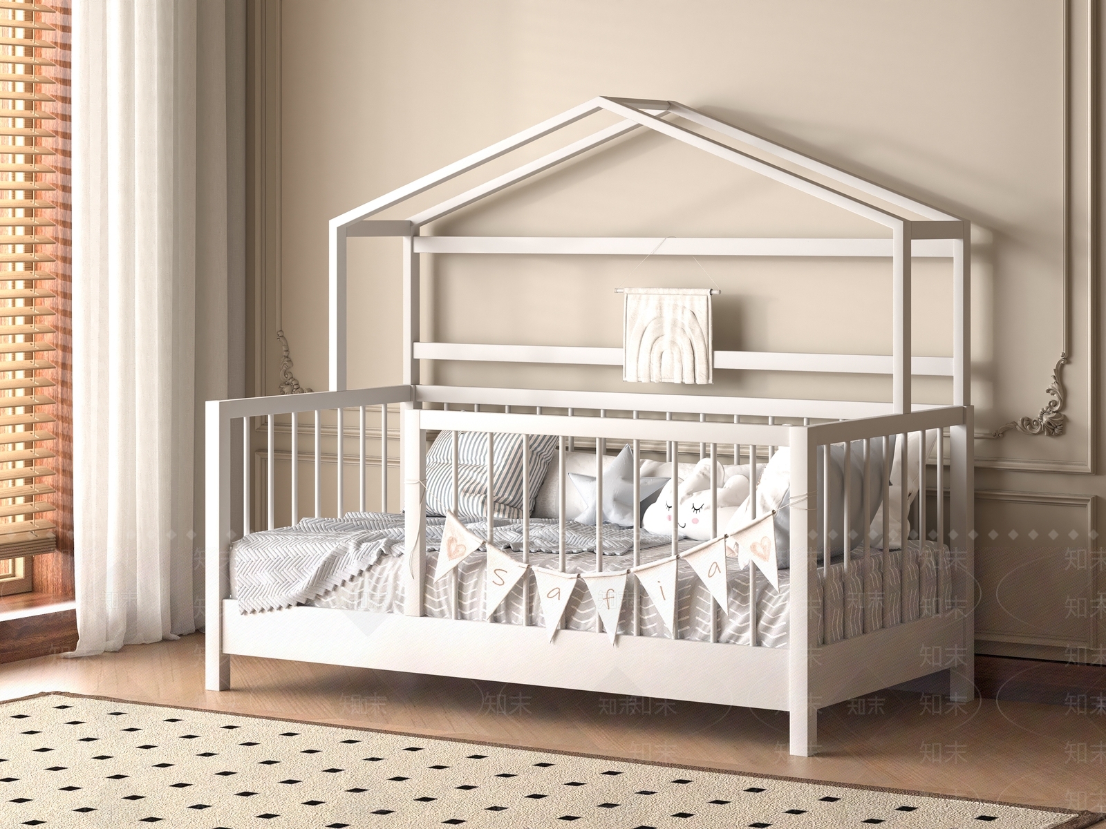 现代婴儿床3D模型下载【ID:1196865133】