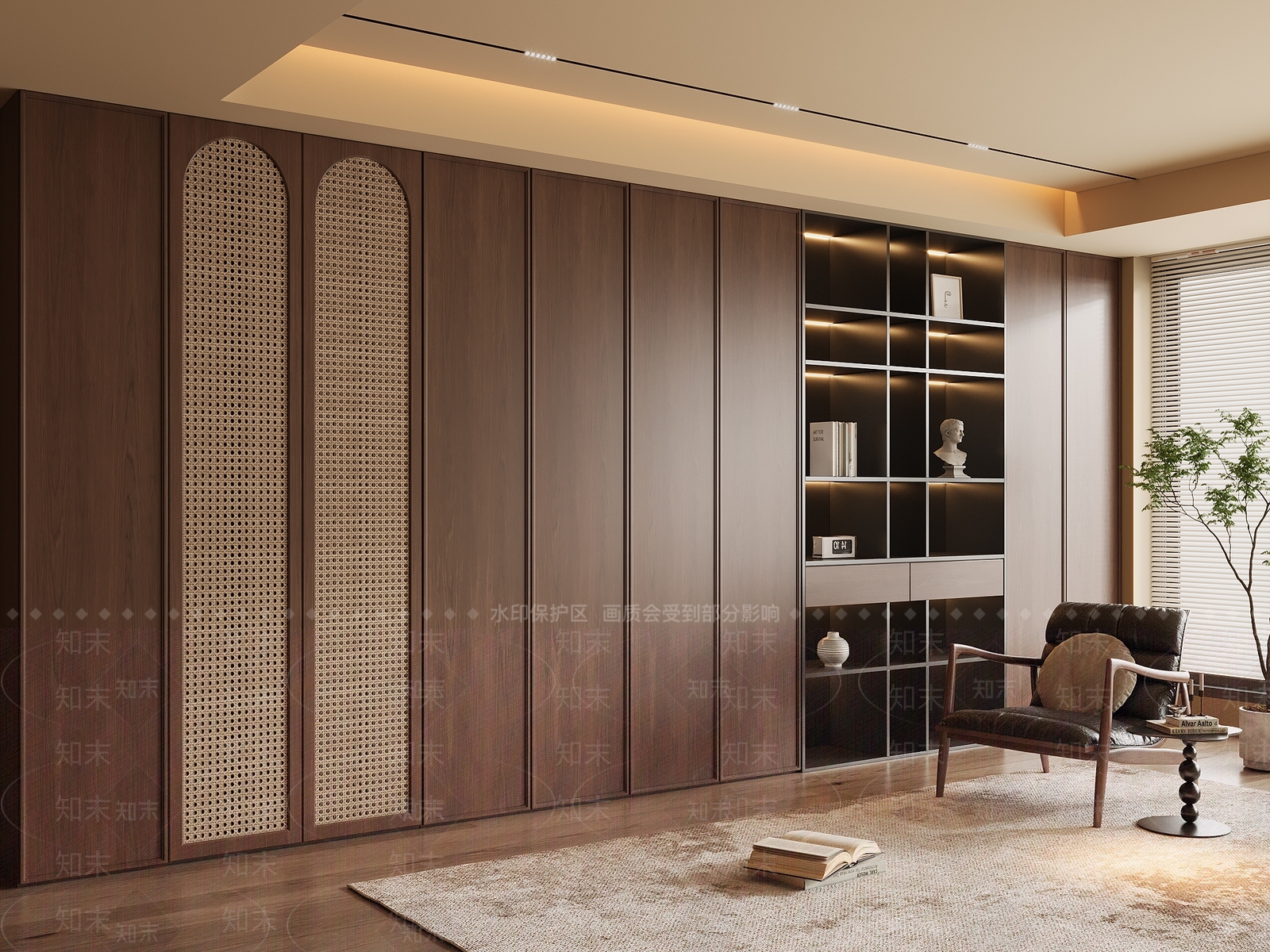 中古复古书柜SU模型下载【ID:1196872799】