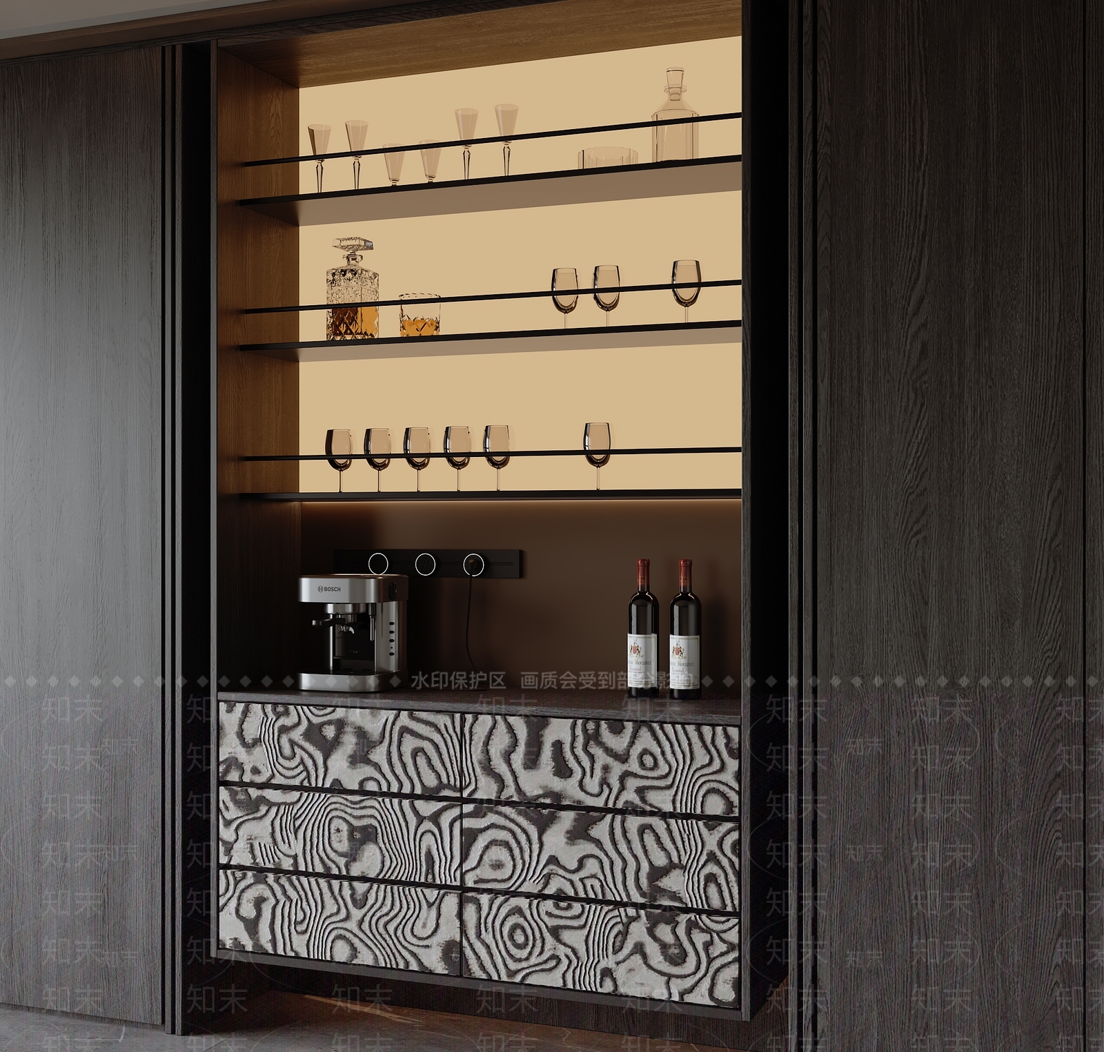 意式酒柜SU模型下载【ID:1196873242】