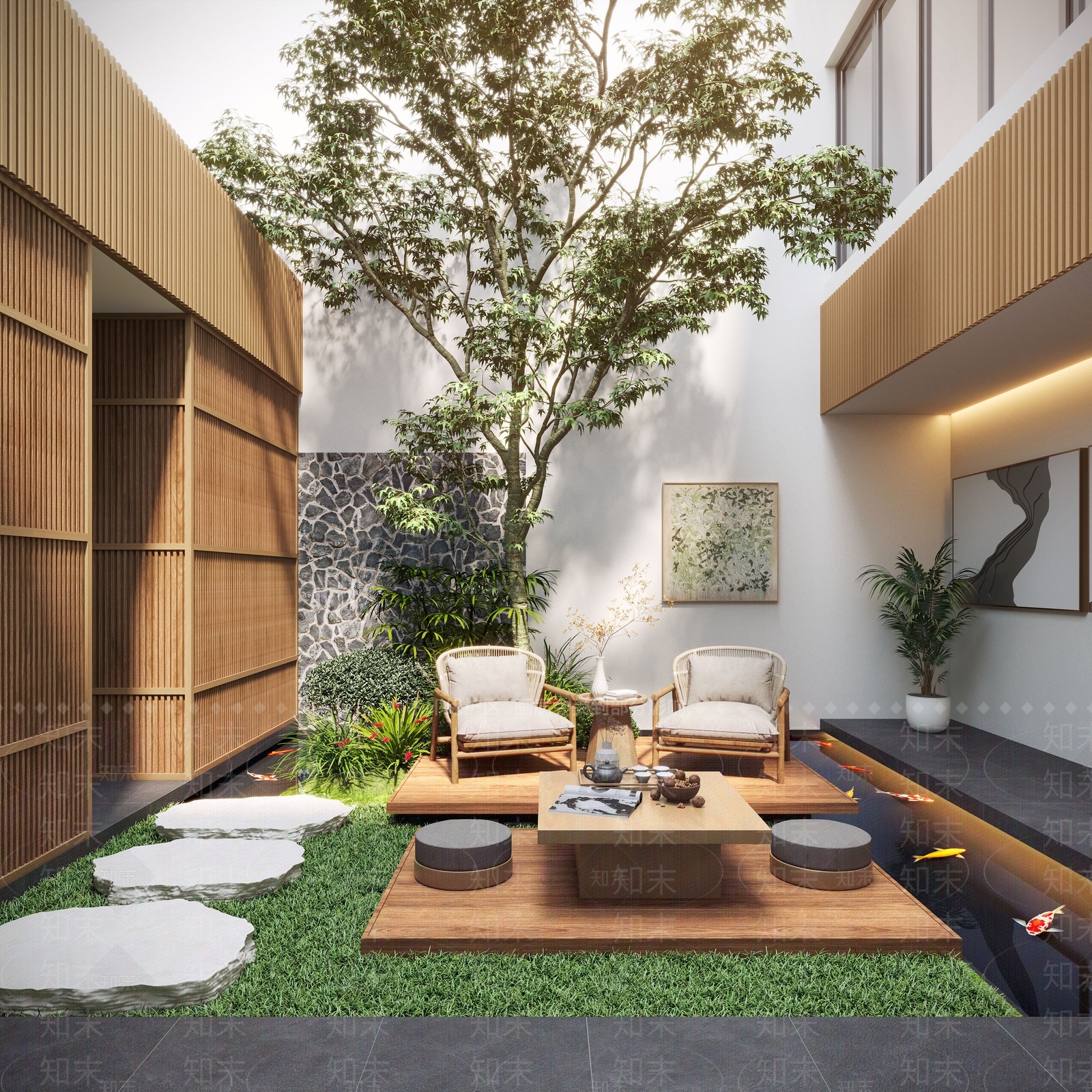 现代庭院3D模型下载【ID:1196875028】