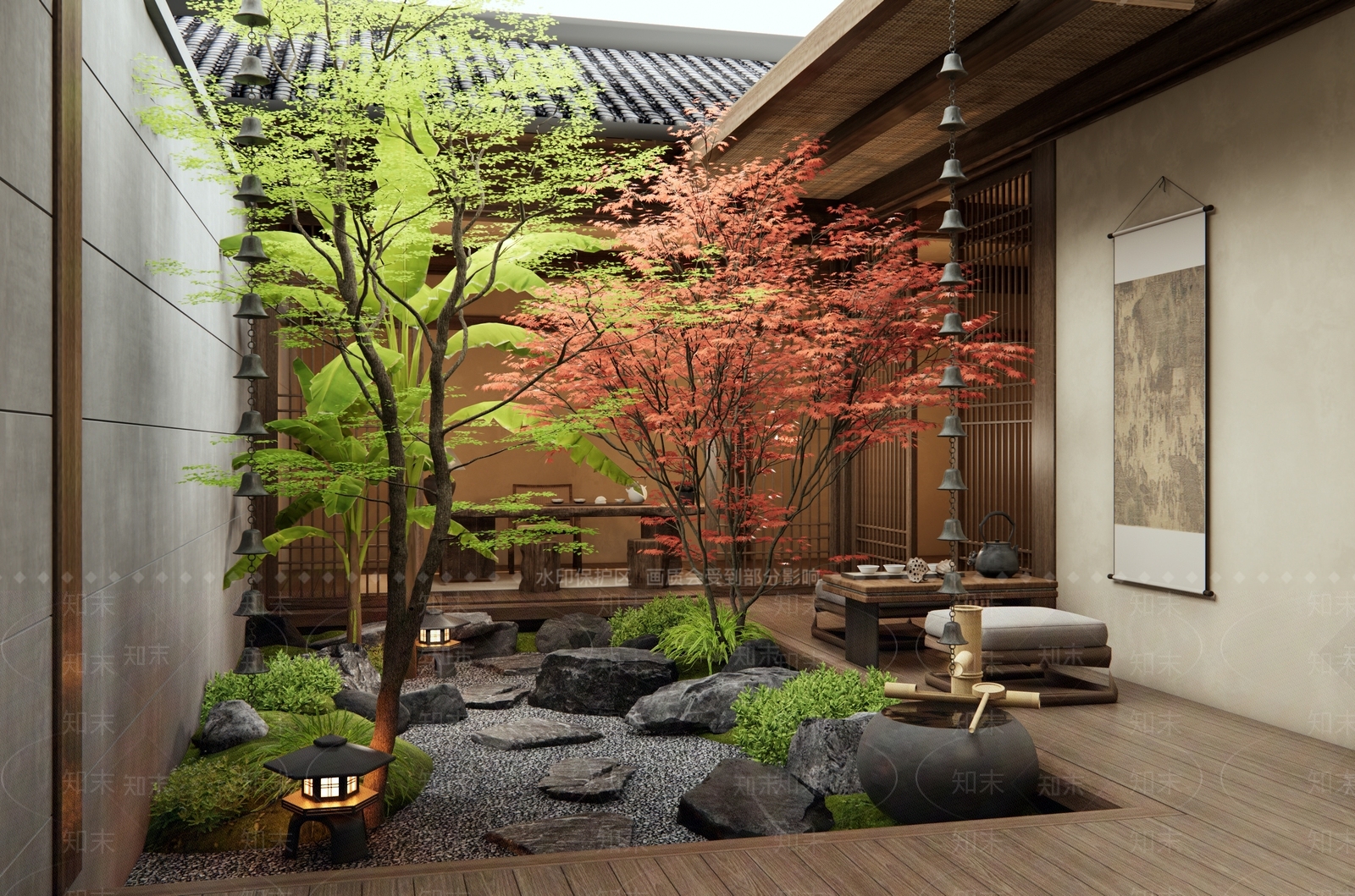 新中式乡村庭院SU模型下载【ID:1196877756】