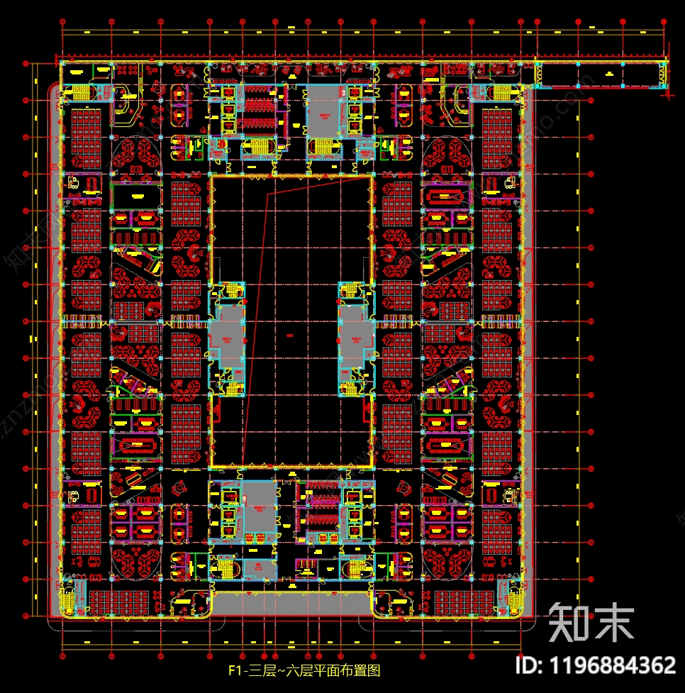 现代整体办公空间cad施工图下载【ID:1196884362】