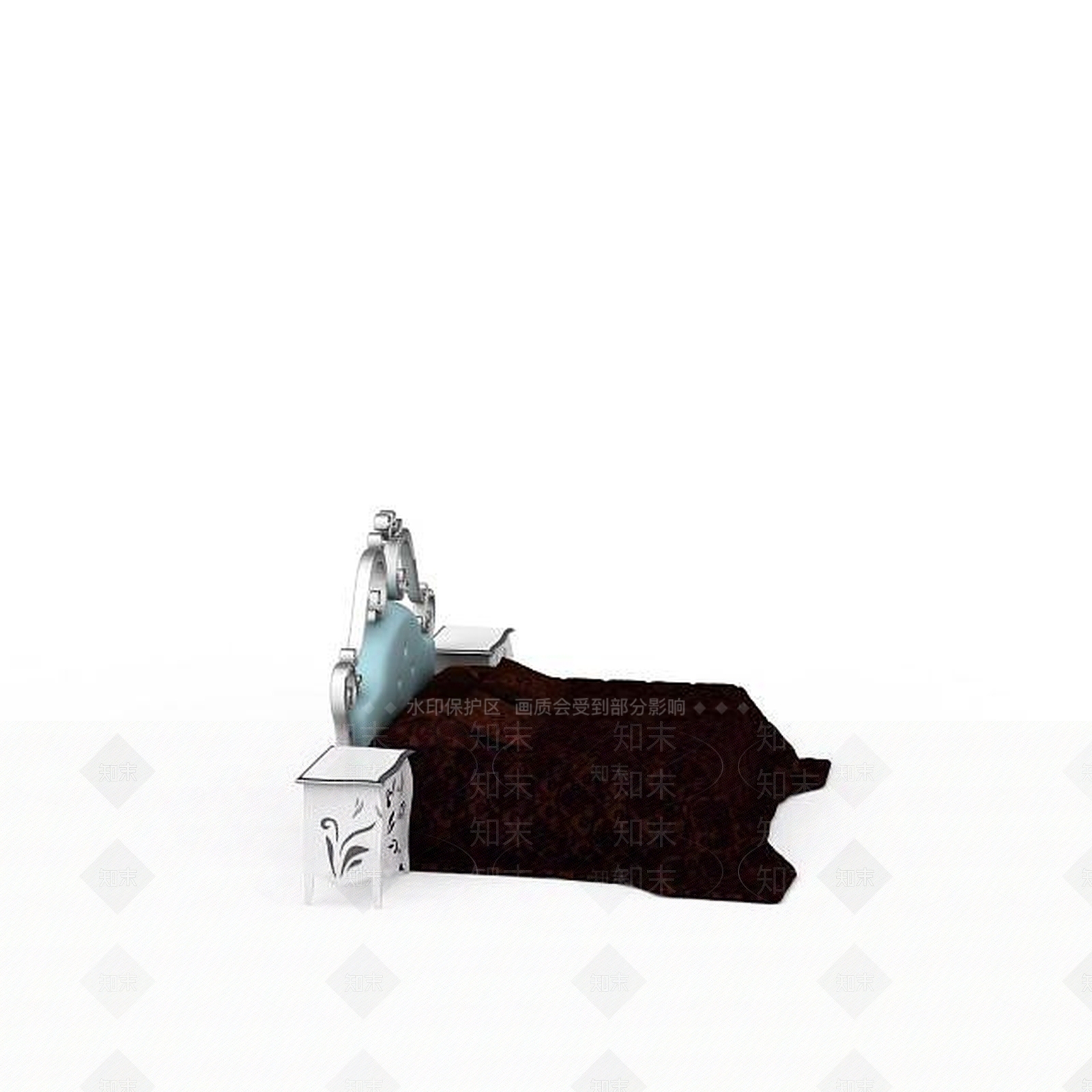 现代时尚个性床3D模型下载【ID:1196886894】