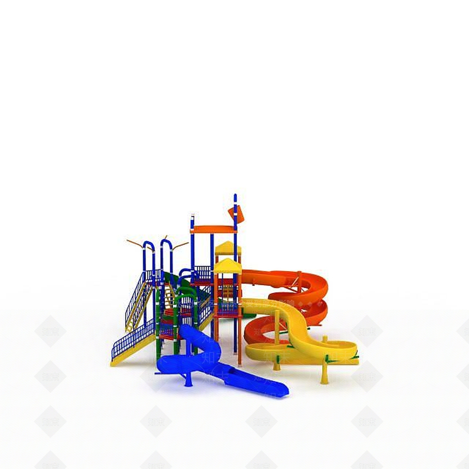 现代公园儿童游乐设施3D模型下载【ID:1196886927】