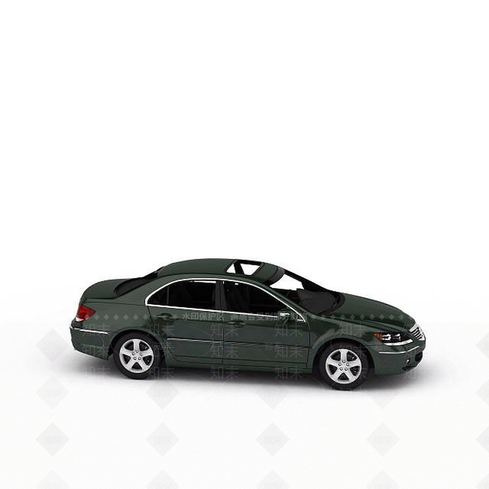 现代墨绿色轿车3D模型下载【ID:1196887607】