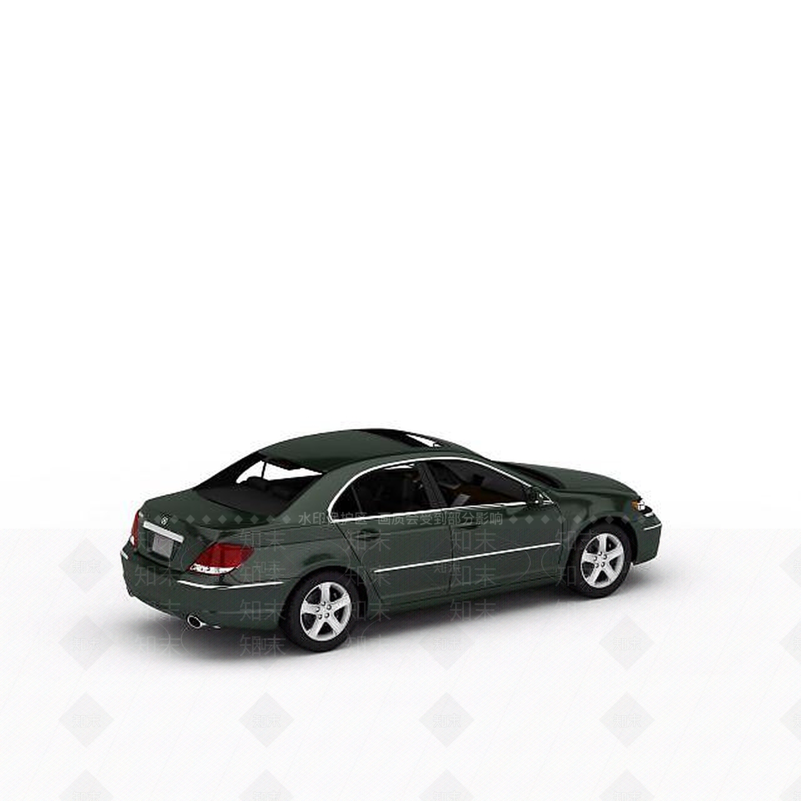 现代墨绿色轿车3D模型下载【ID:1196887607】