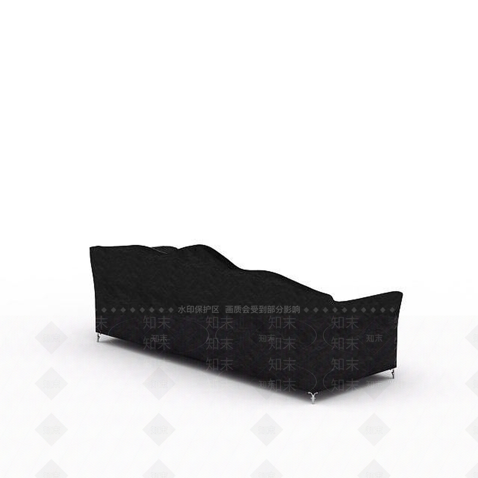 现代黑色三人沙发3D模型下载【ID:1196887971】