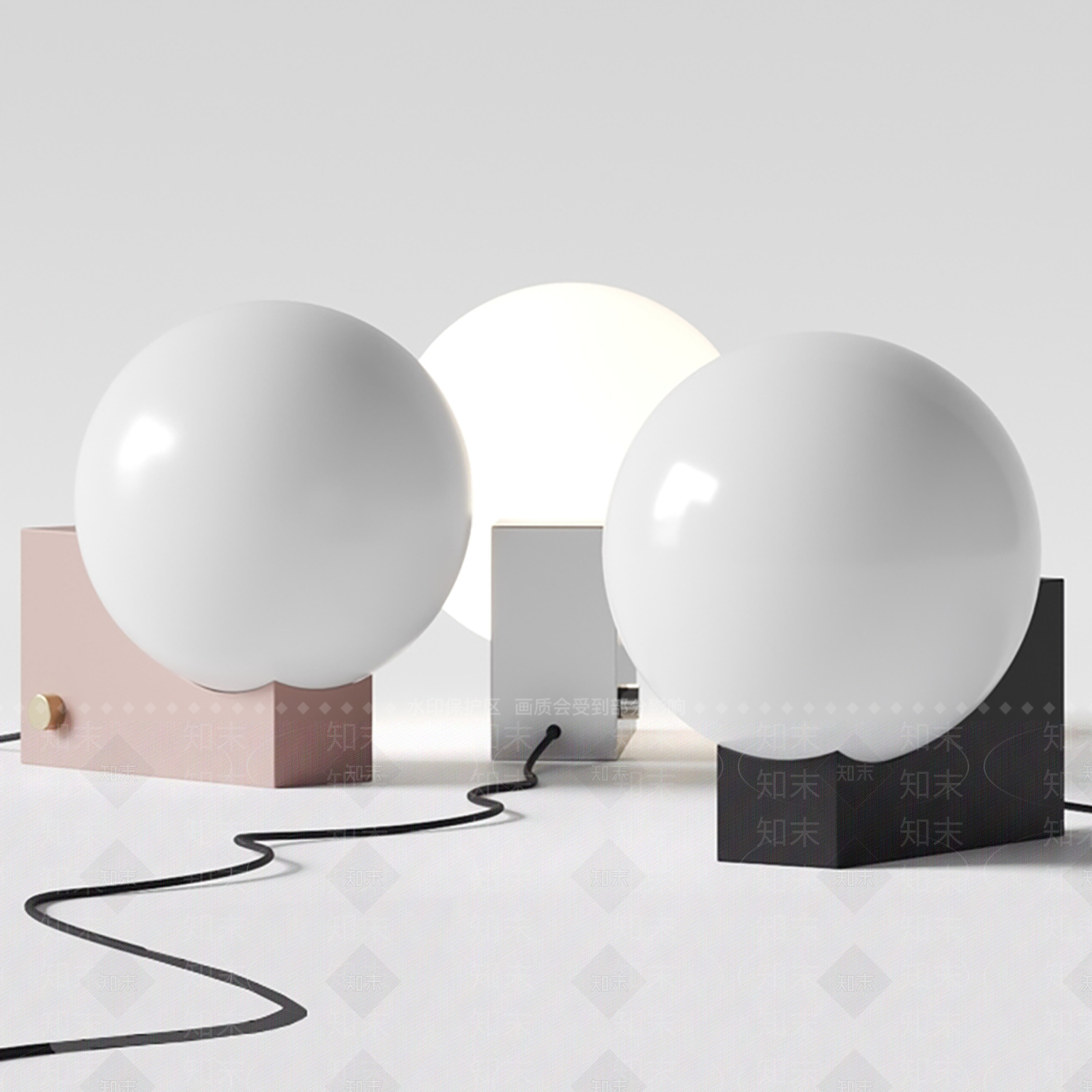 北欧简约台灯3D模型下载【ID:1196899675】