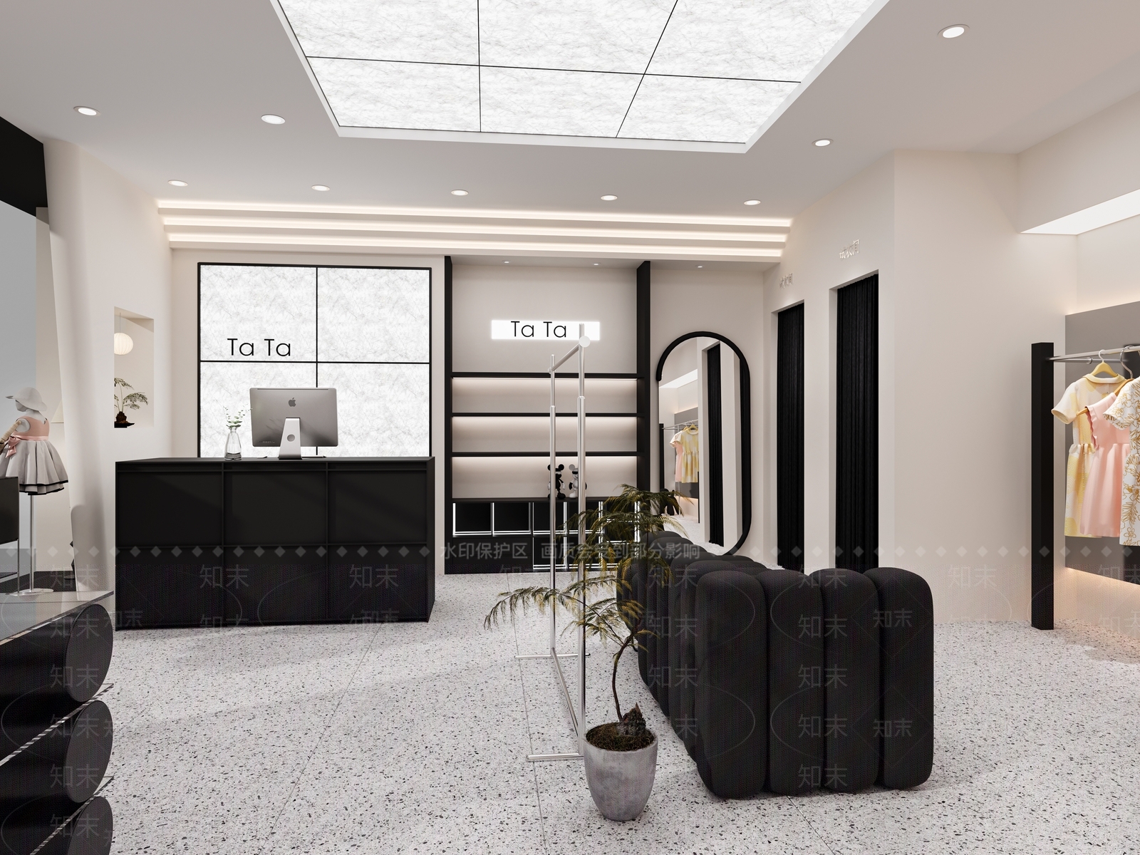 简约极简服装店3D模型下载【ID:1196896297】