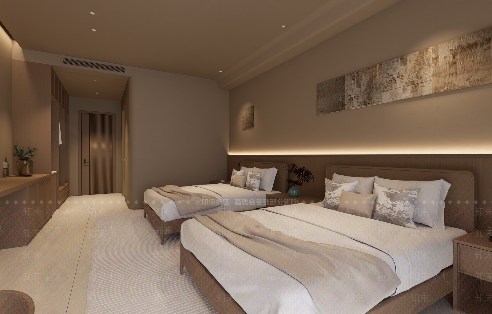 新中式酒店客房SU模型下载【ID:1196896314】