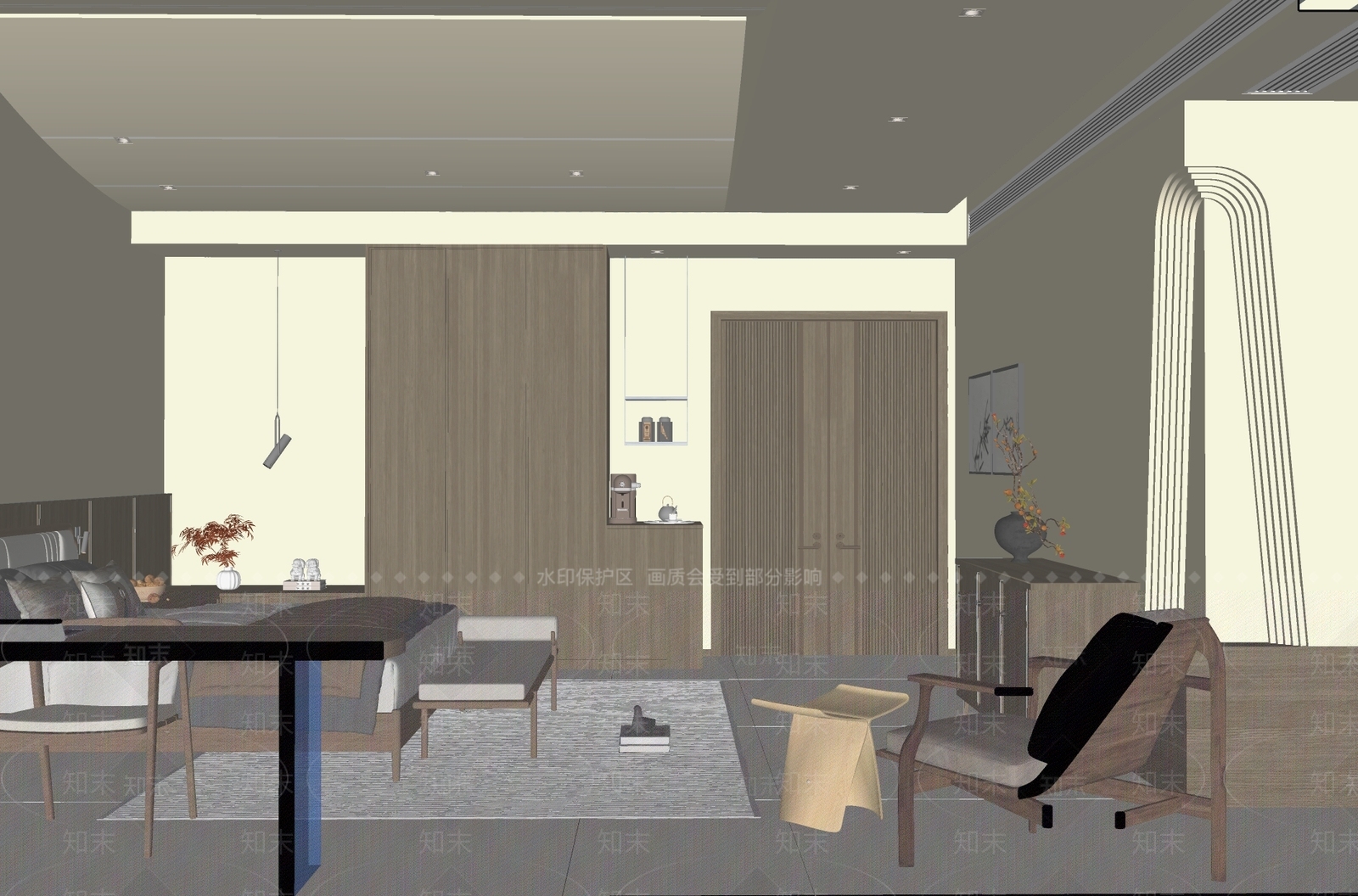新中式酒店客房SU模型下载【ID:1196899019】
