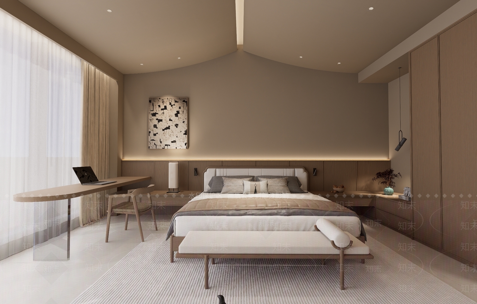 新中式酒店客房SU模型下载【ID:1196899019】
