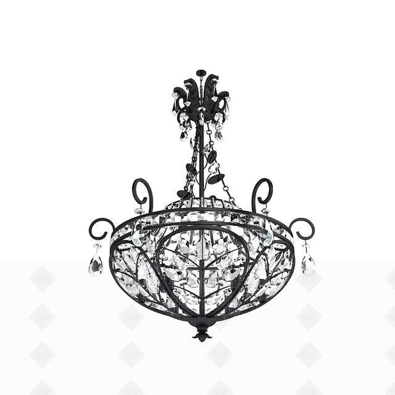 现代室内水晶吊灯3D模型下载【ID:1196899339】
