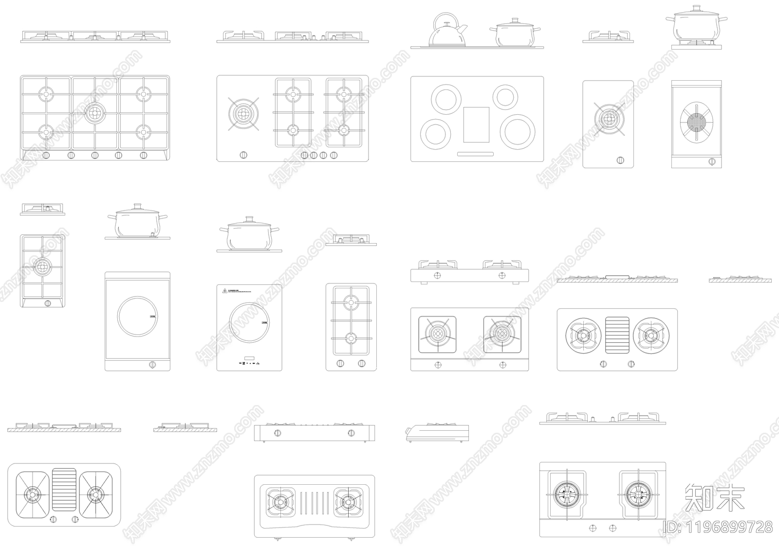 电器三视图施工图下载【ID:1196899728】