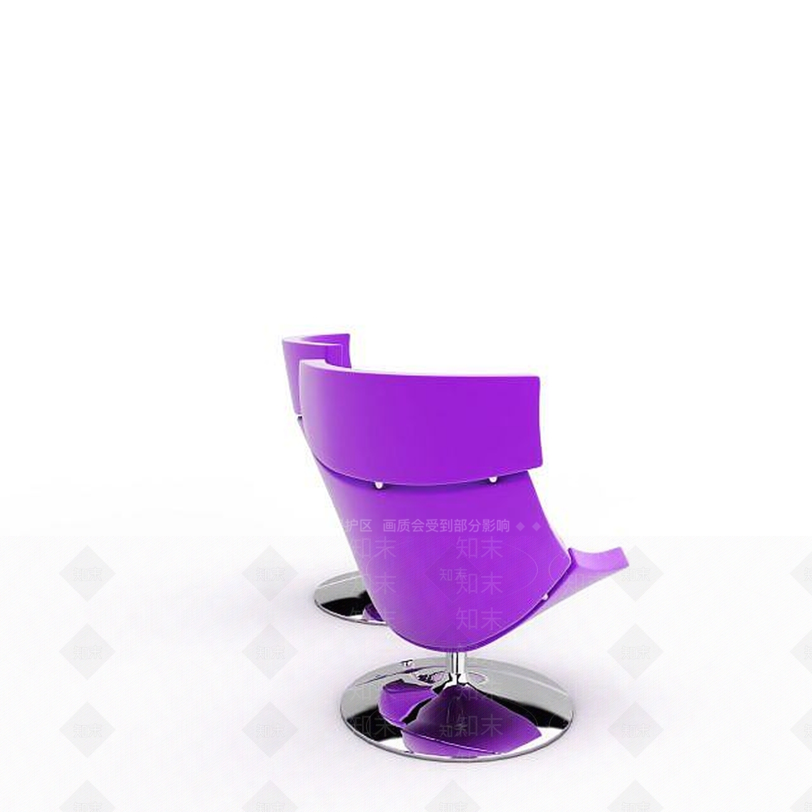 现代紫旋转椅3D模型下载【ID:1196900023】