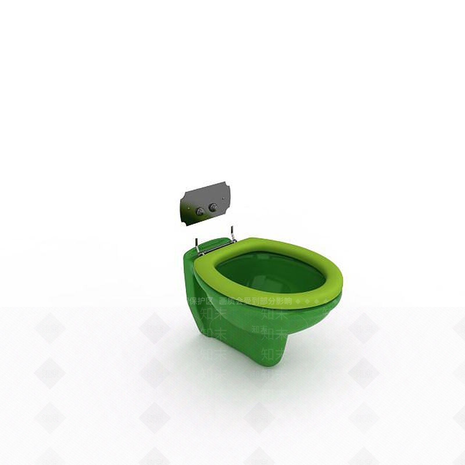 现代绿色坐式马桶3D模型下载【ID:1196900783】