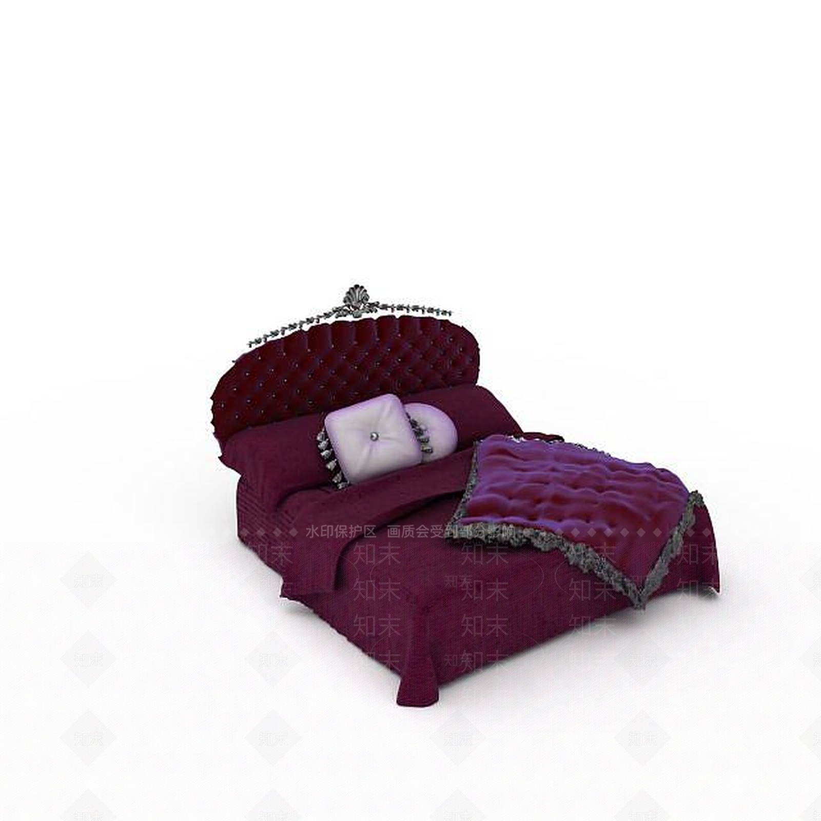 现代舒适床3D模型下载【ID:1196901372】