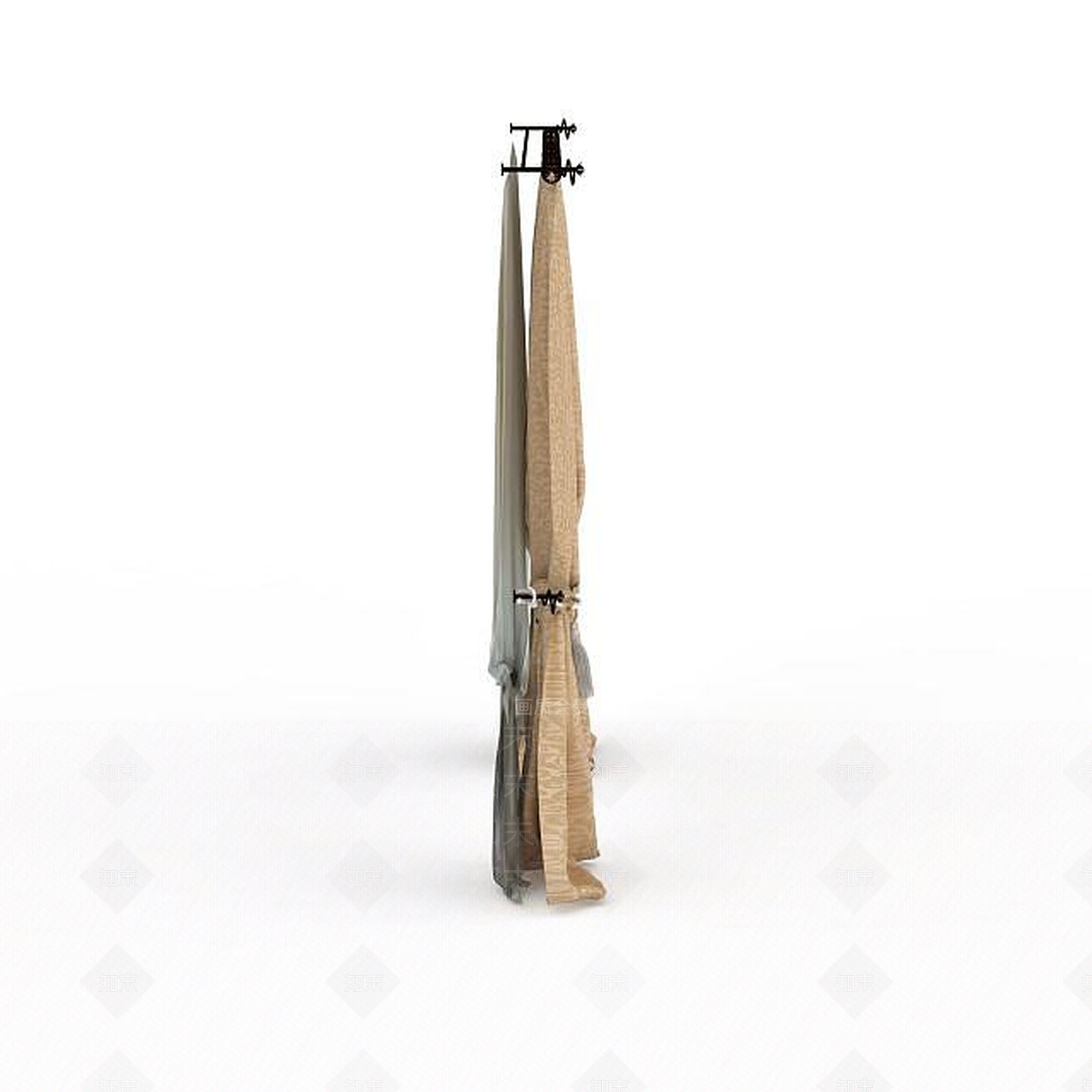 欧式古典欧式薄纱窗帘3D模型下载【ID:1196901561】