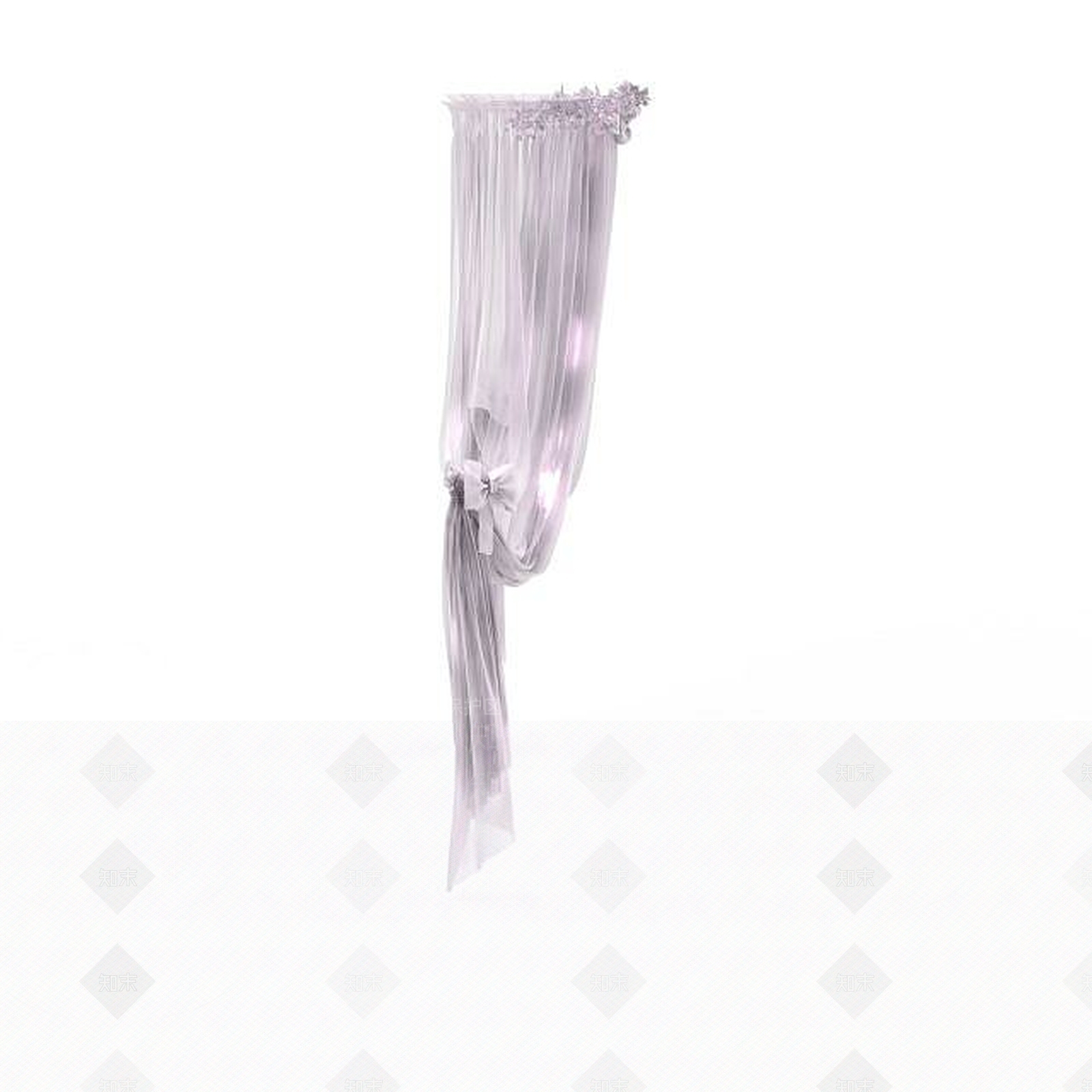 现代薄纱防蚊帘3D模型下载【ID:1196902246】
