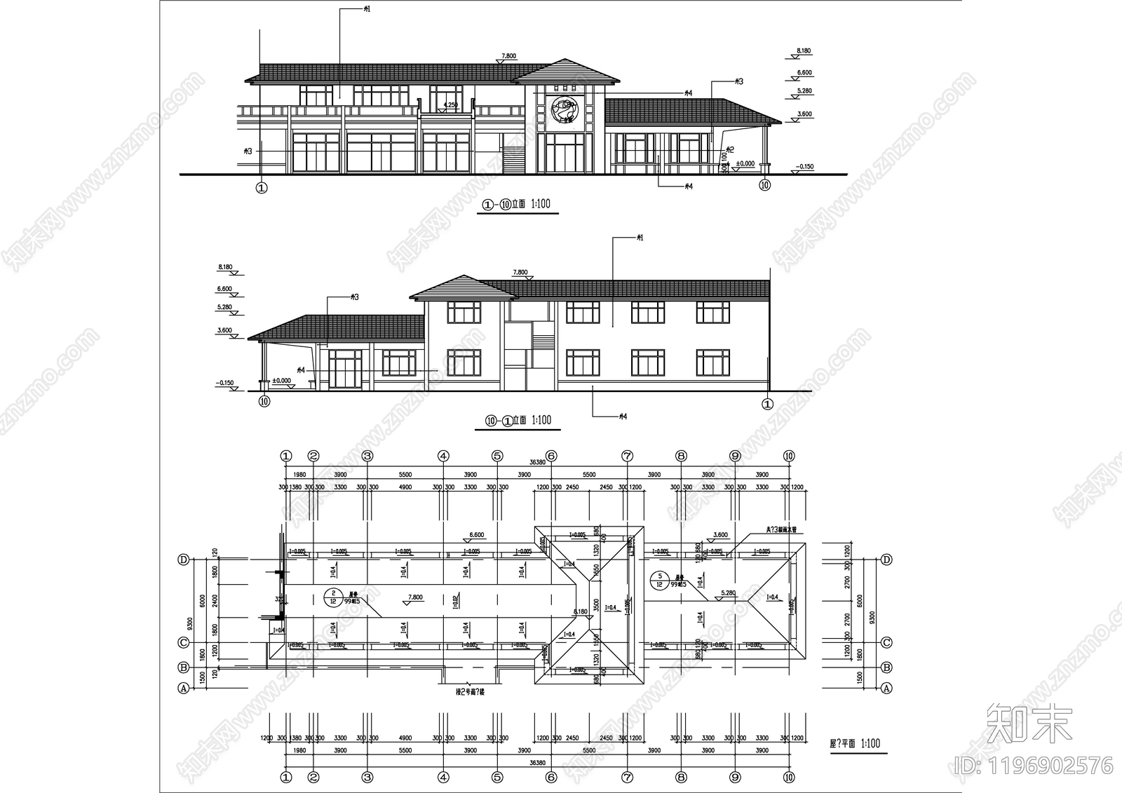现代商业街cad施工图下载【ID:1196902576】