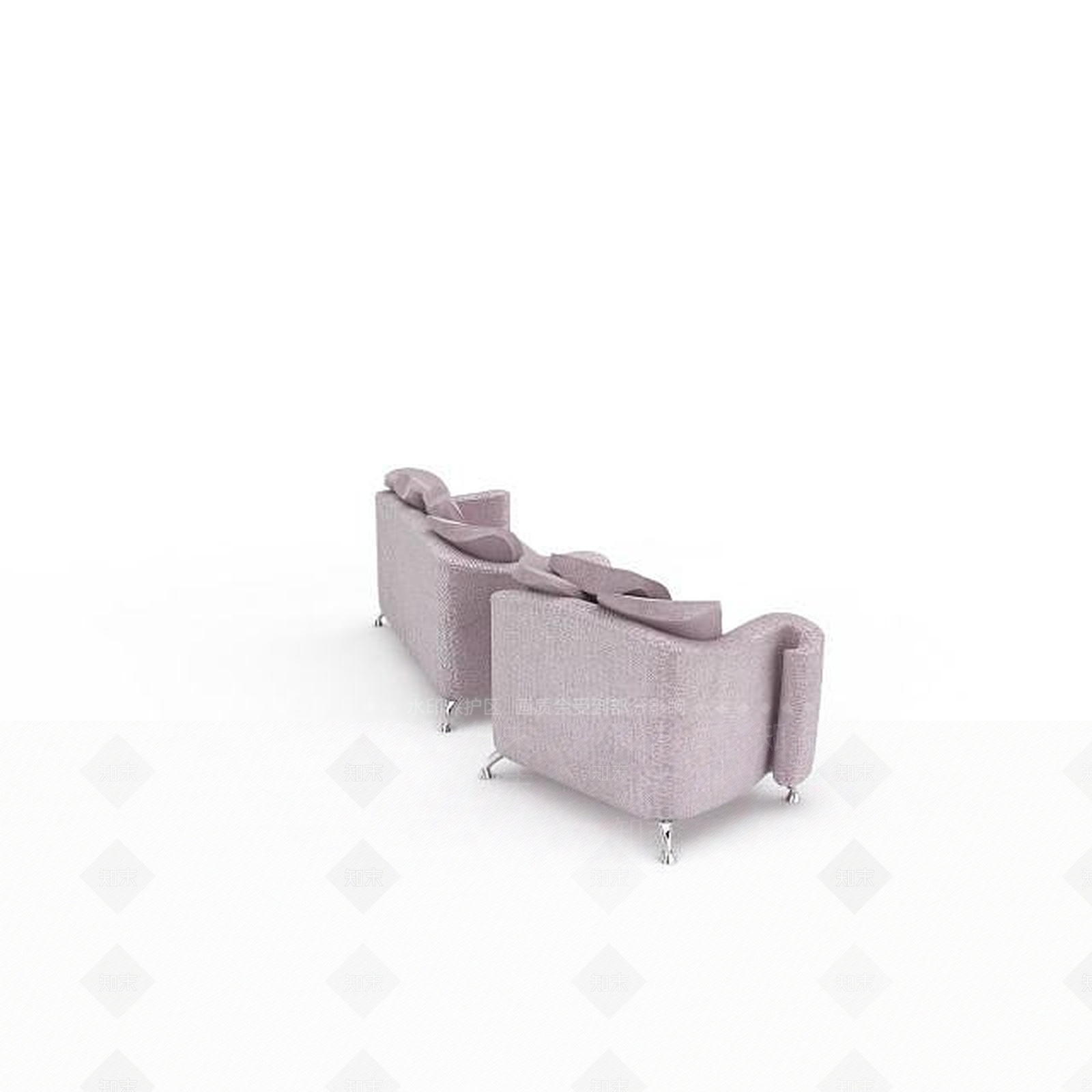 现代客厅粉色沙发3D模型下载【ID:1196902645】