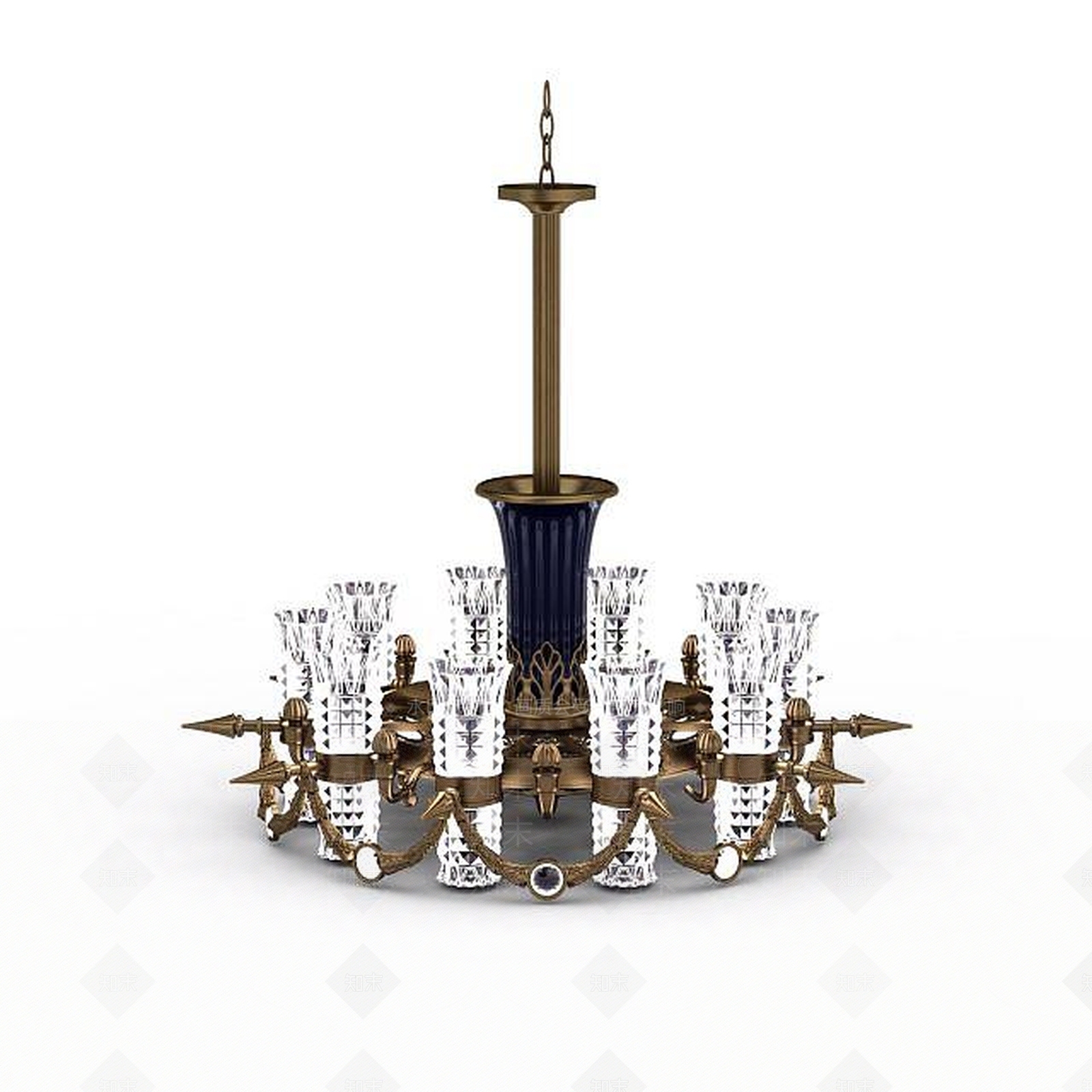 现代复古铁艺吊灯3D模型下载【ID:1196903257】