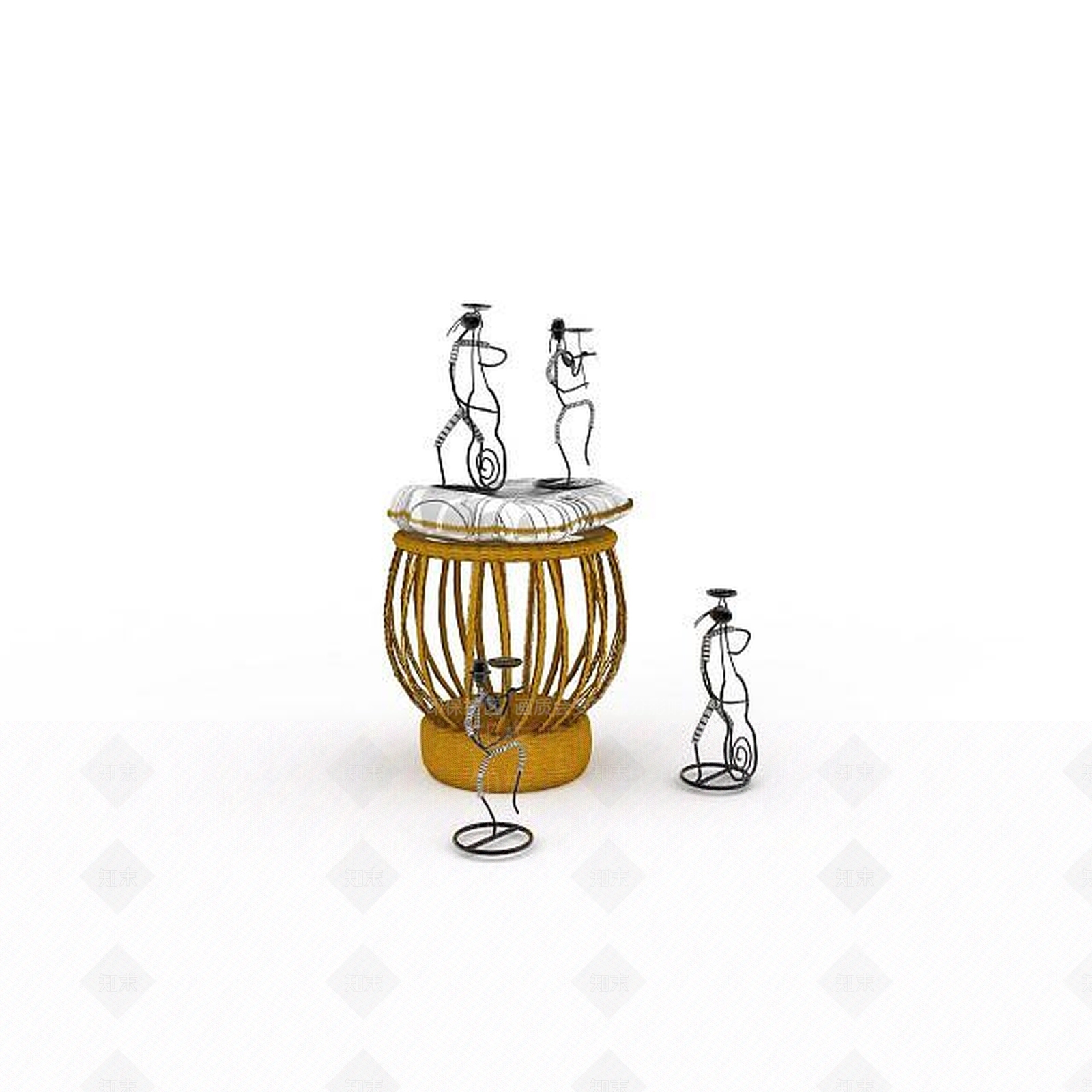 中式艺术摆件3D模型下载【ID:1196903874】