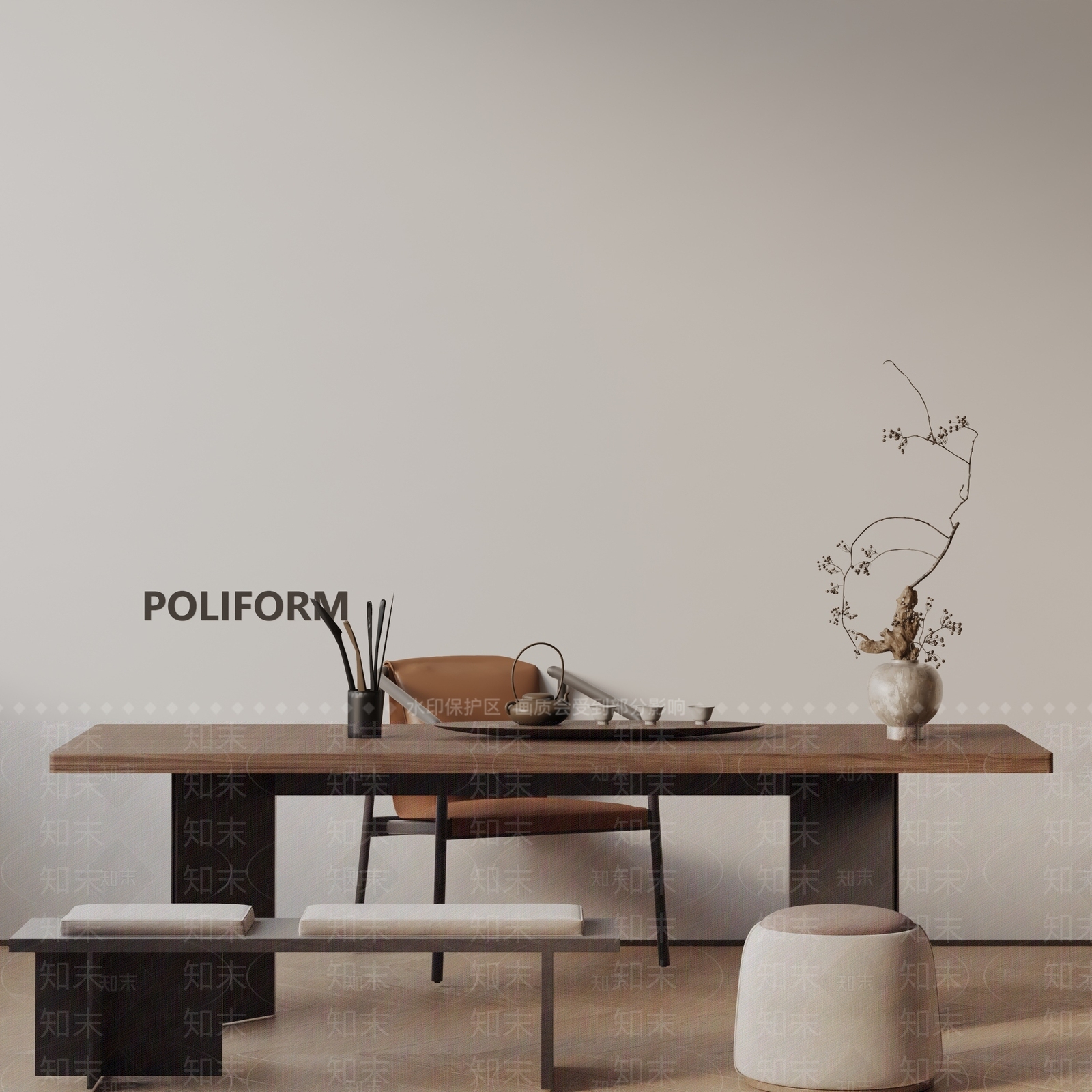 现代茶室3D模型下载【ID:1196905434】