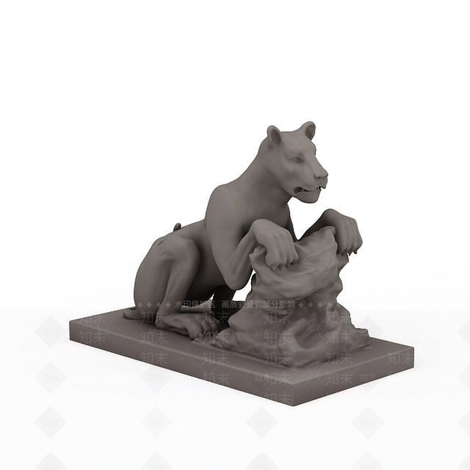 现代豹子雕塑摆件3D模型下载【ID:1197120442】