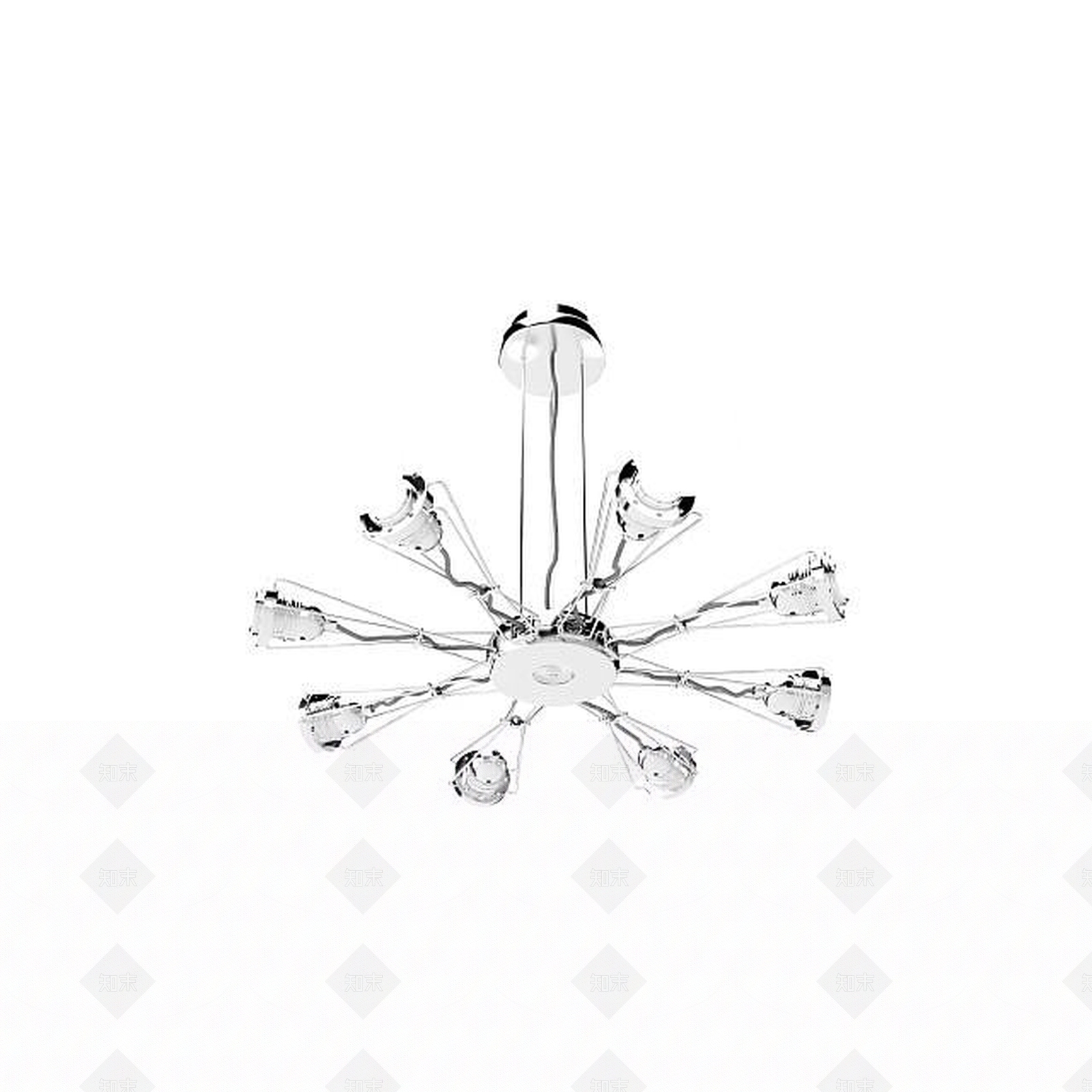 现代创意雪花型吊灯3D模型下载【ID:1196907337】