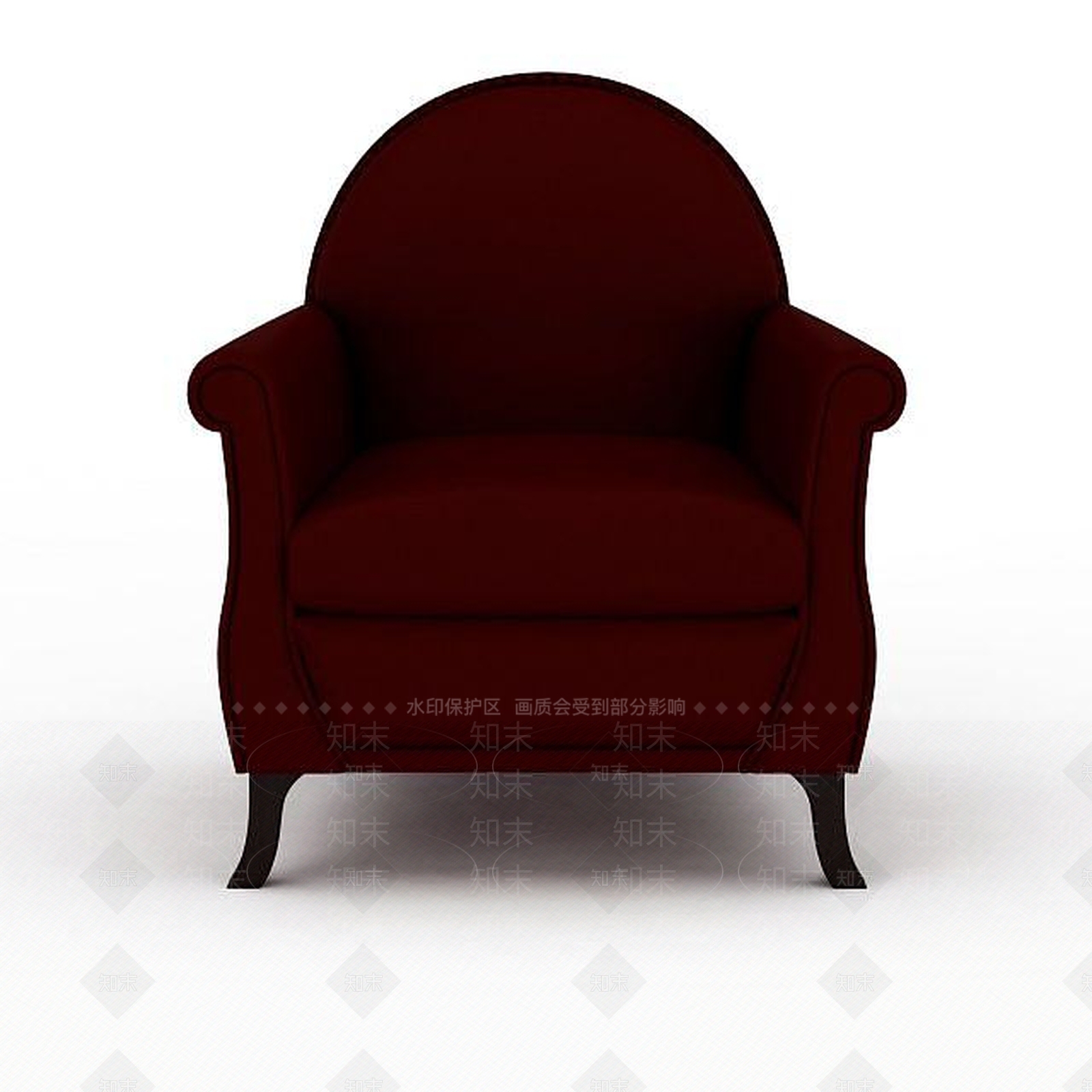 现代红色单人沙发3D模型下载【ID:1196907789】