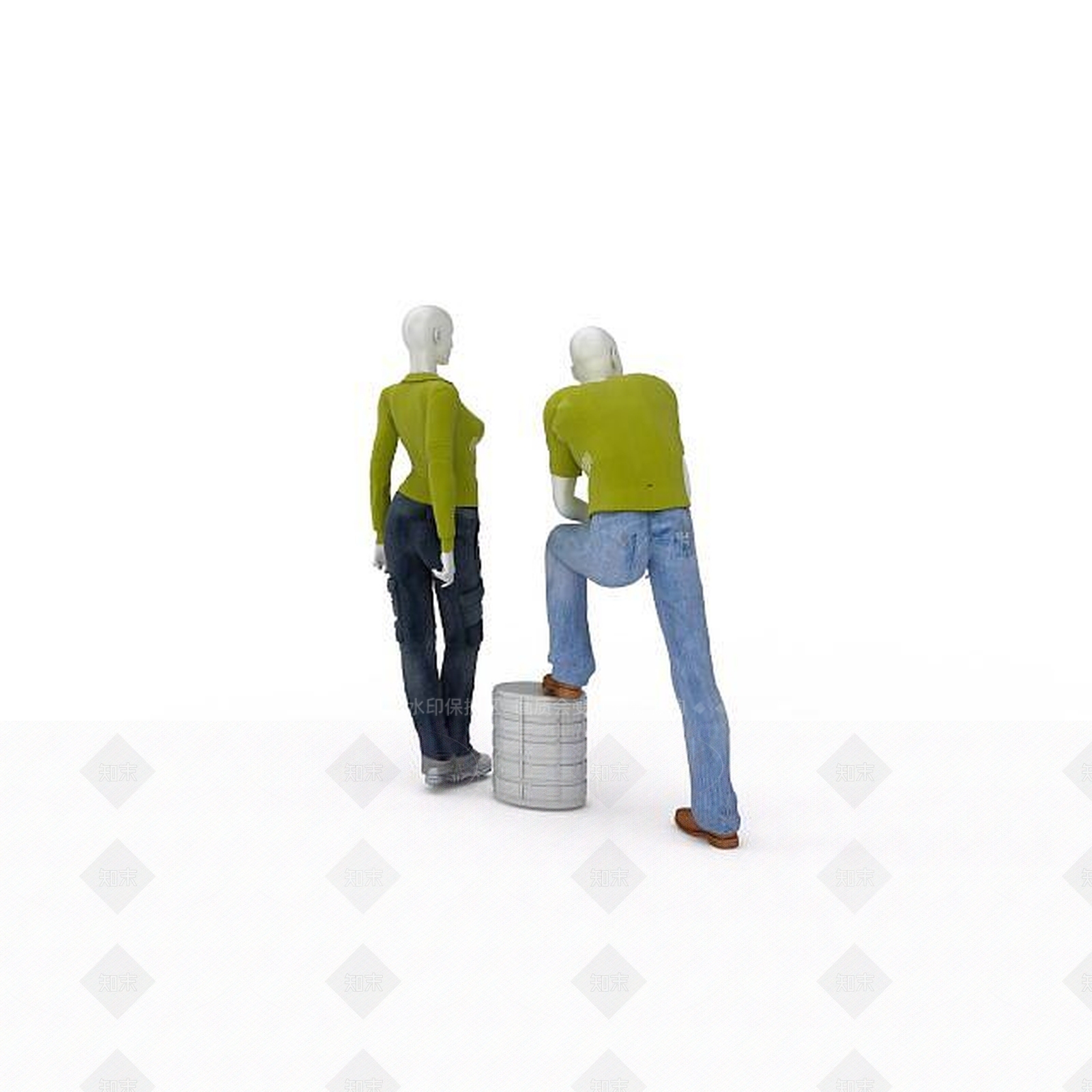 现代塑料假人模特3D模型下载【ID:1196908047】