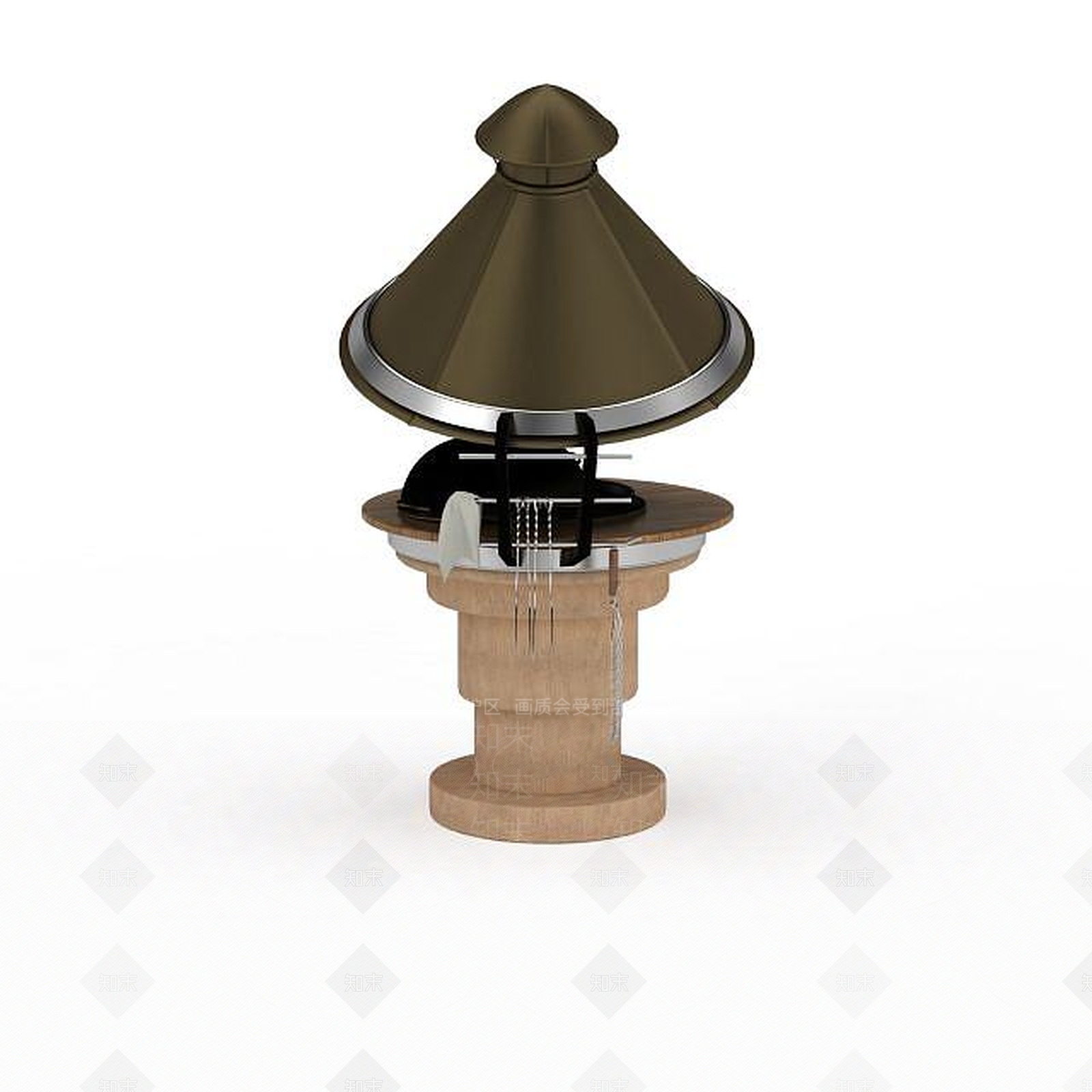 现代圆形灰色柱子3D模型下载【ID:1196910425】