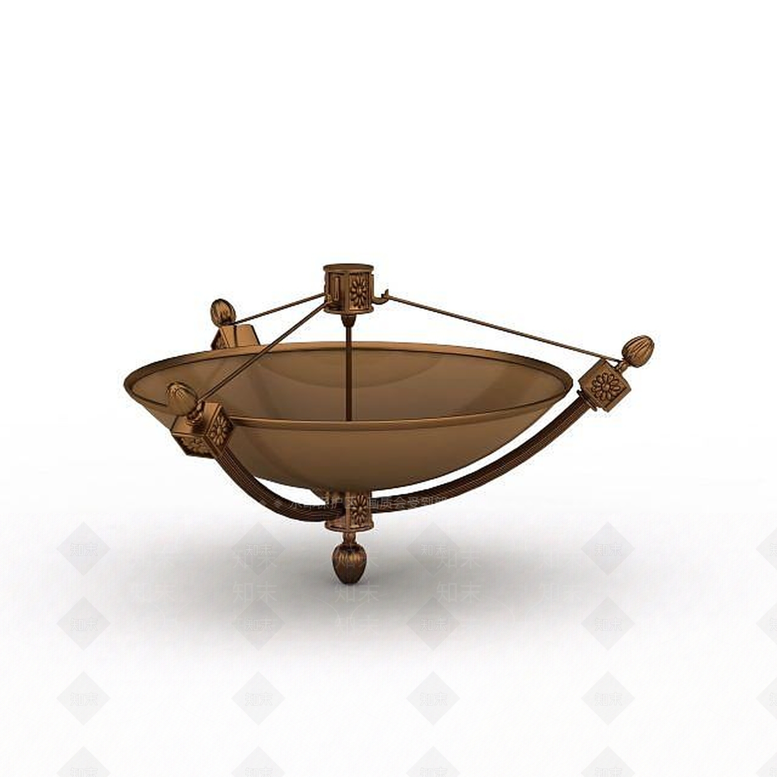 现代褐色金属陈设品3D模型下载【ID:1196911669】
