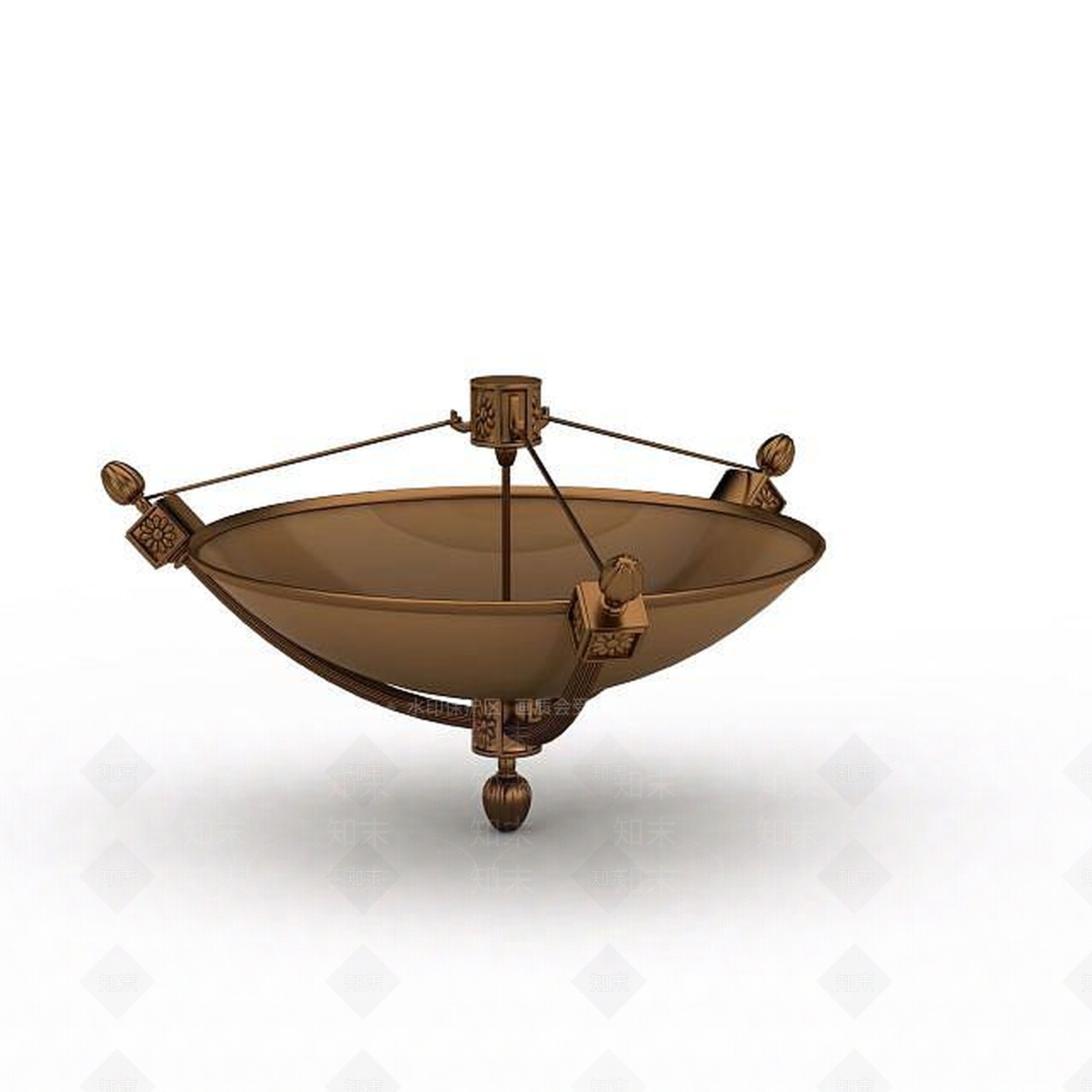 现代褐色金属陈设品3D模型下载【ID:1196911669】