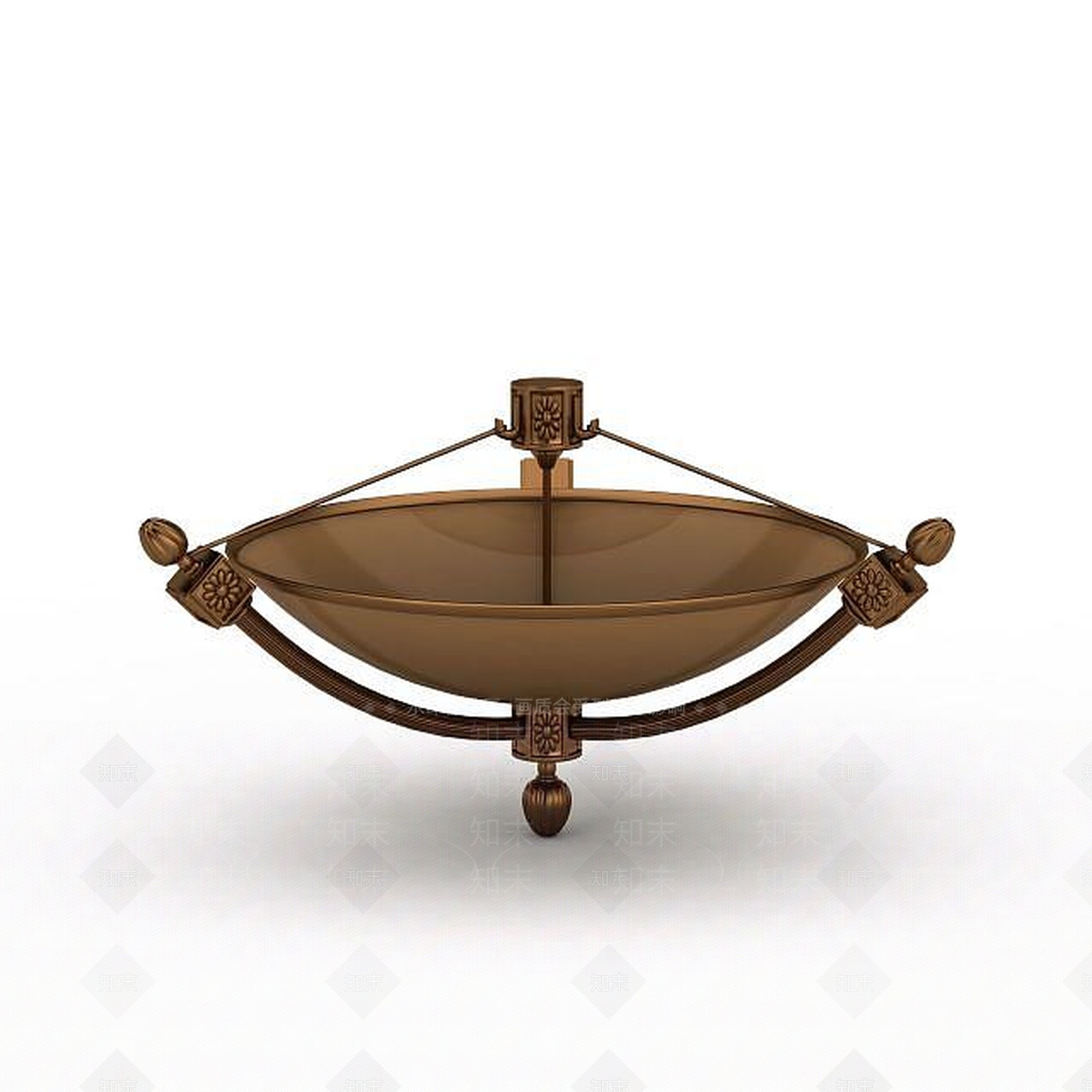 现代褐色金属陈设品3D模型下载【ID:1196911669】
